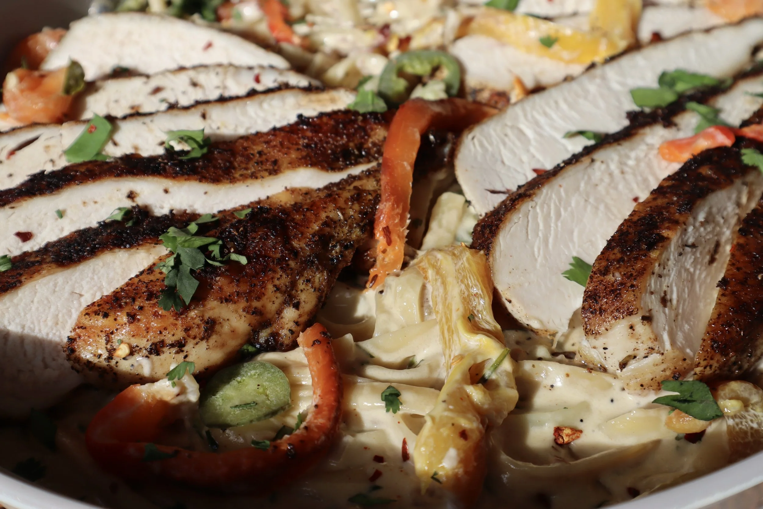 Spicy Cajun Chicken Fettuccine with Roasted Bell Peppers: Easy ...
