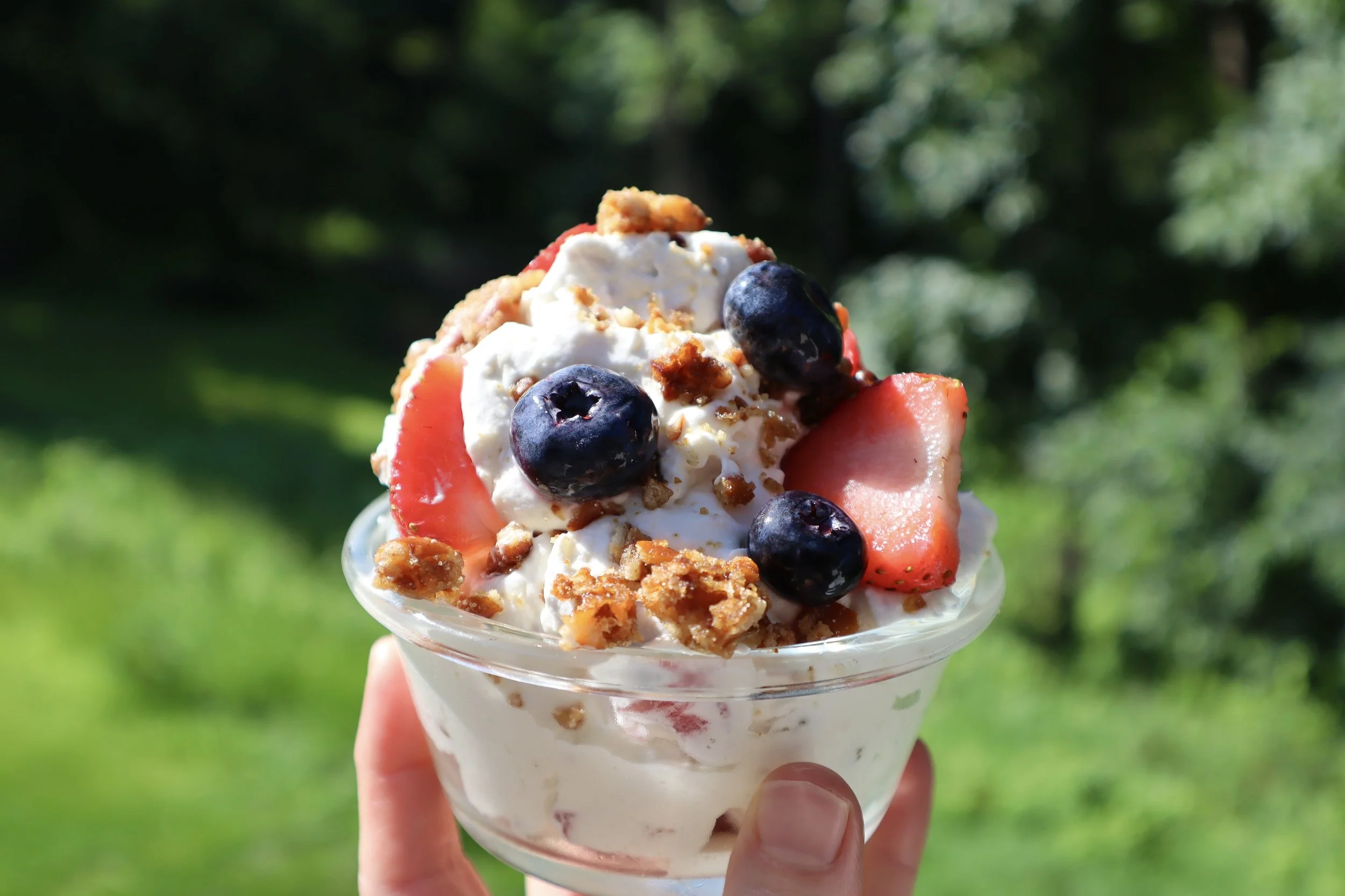 Strawberry & Blueberry Cream Cheese & Whipped Cream Crack Salad With Pretzel Toffee