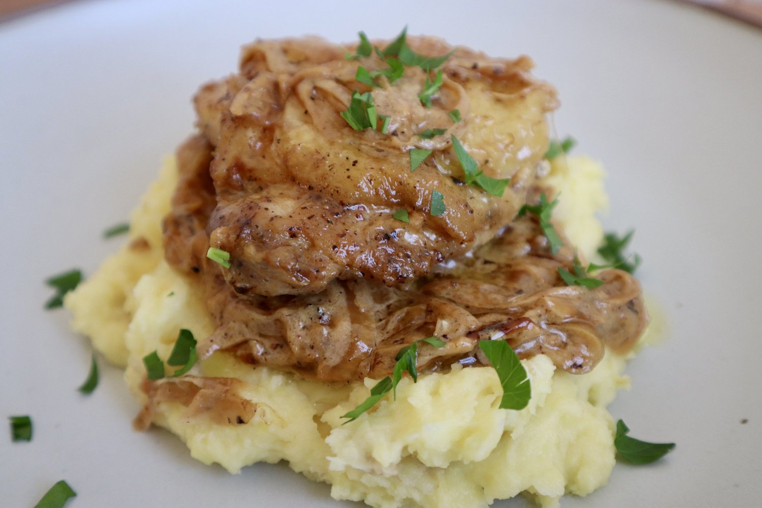Ina Garten’s Chicken Thighs with Creamy Mustard Sauce — Amelia is NOT a