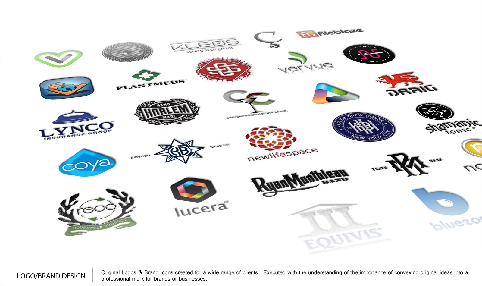 A collection of various logos and brand icons displayed in a scattered pattern.