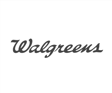 Walgreens logo in black cursive font on a white background.
