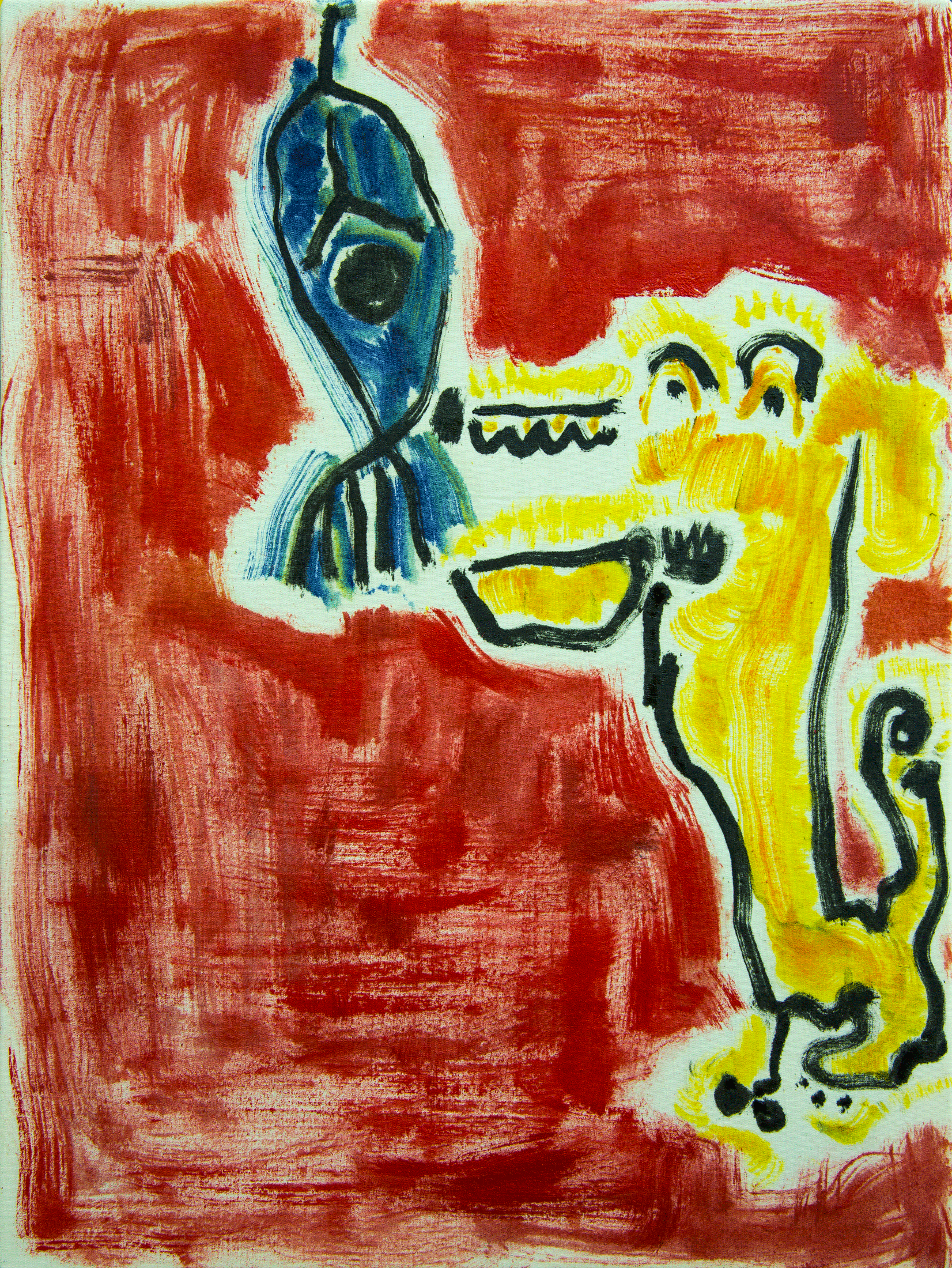 Voracious; 100cm*75cm; Acrylic, ink, oil, on canvas