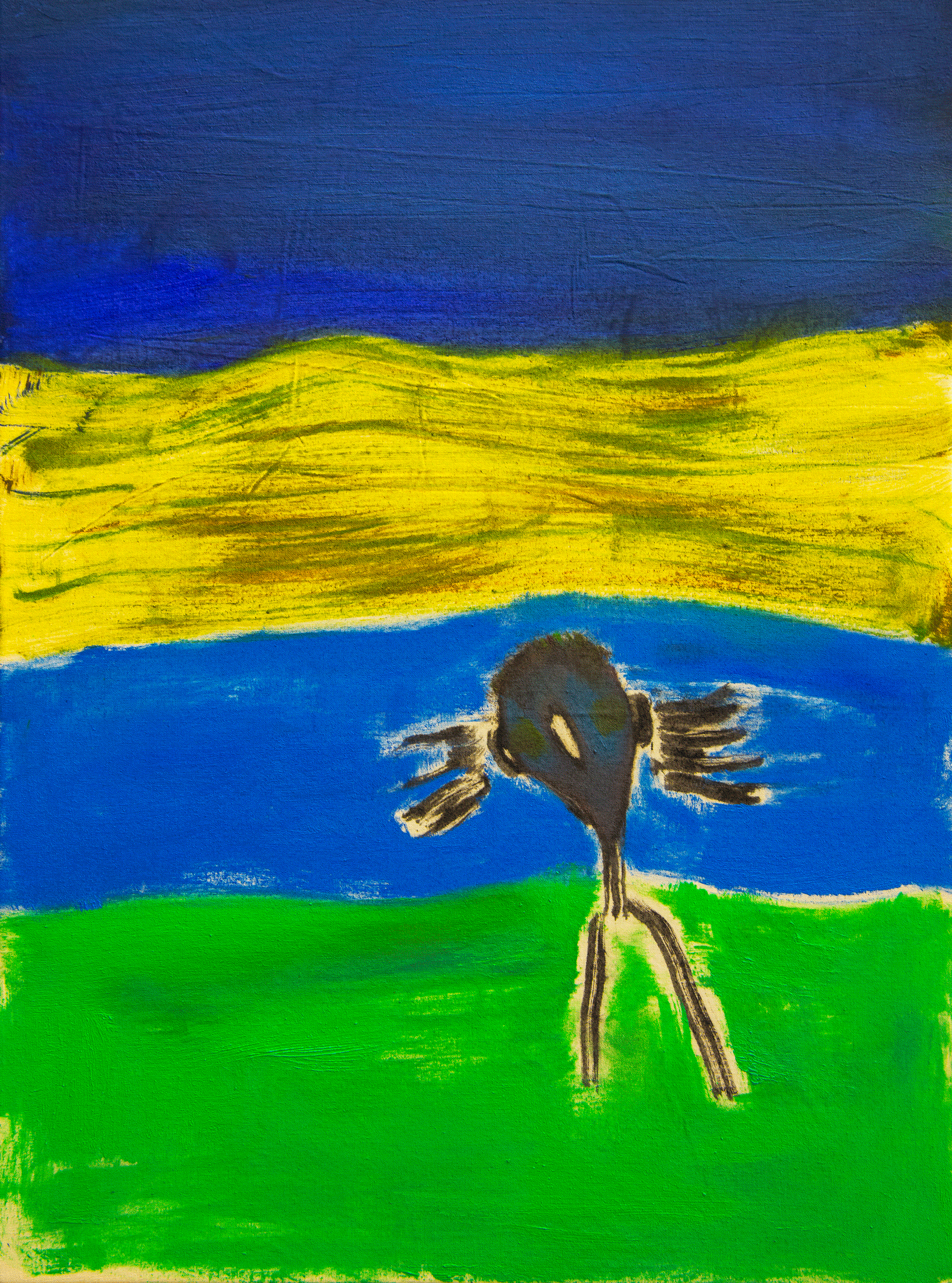 The green song 2; 100cm*75cm; Acrylic, ink, oil, on canvas