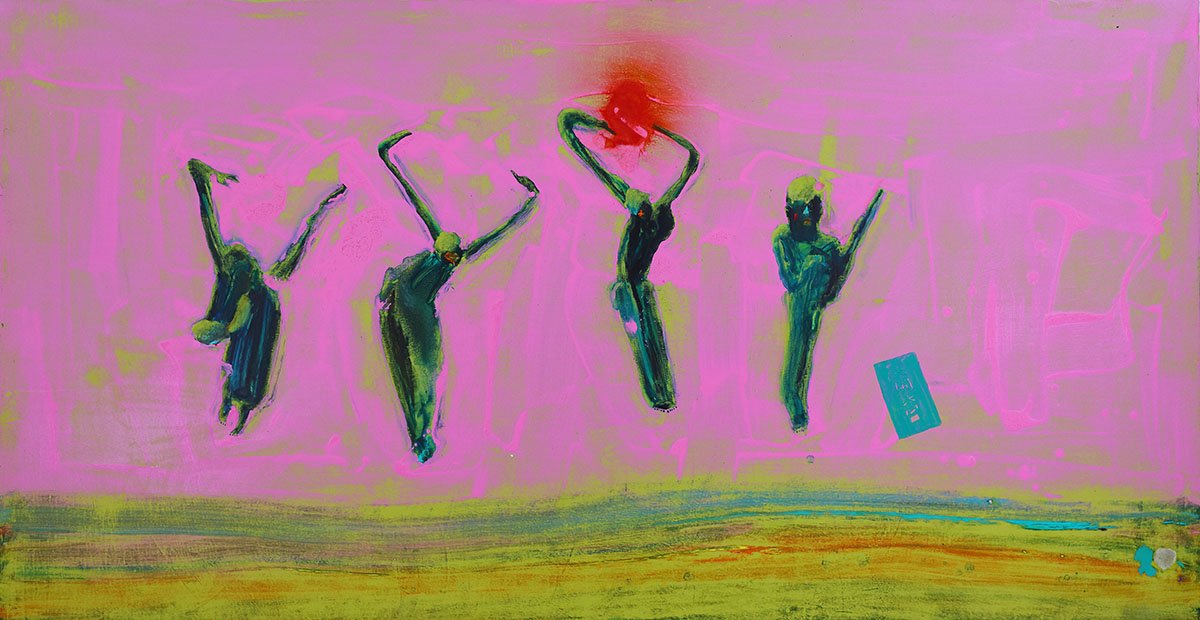 大闹天宫 Havoc in Heaven; 200cm*105cm; Acrylic, ink, oil, on canvas