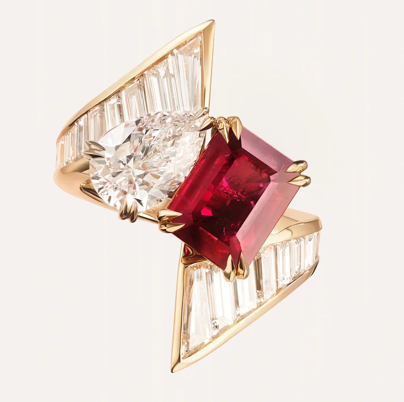 Diamond and Ruby Engagement Ring // JPX Jewelry
