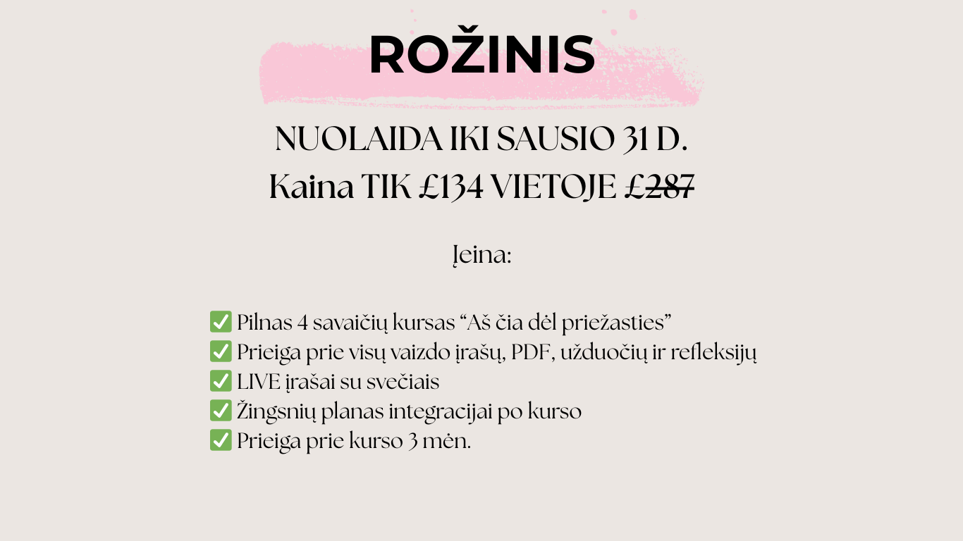 Rožinis pasiūlymas | Kursas | Aš čia dėl priežasties | Human Design | Laura Andres