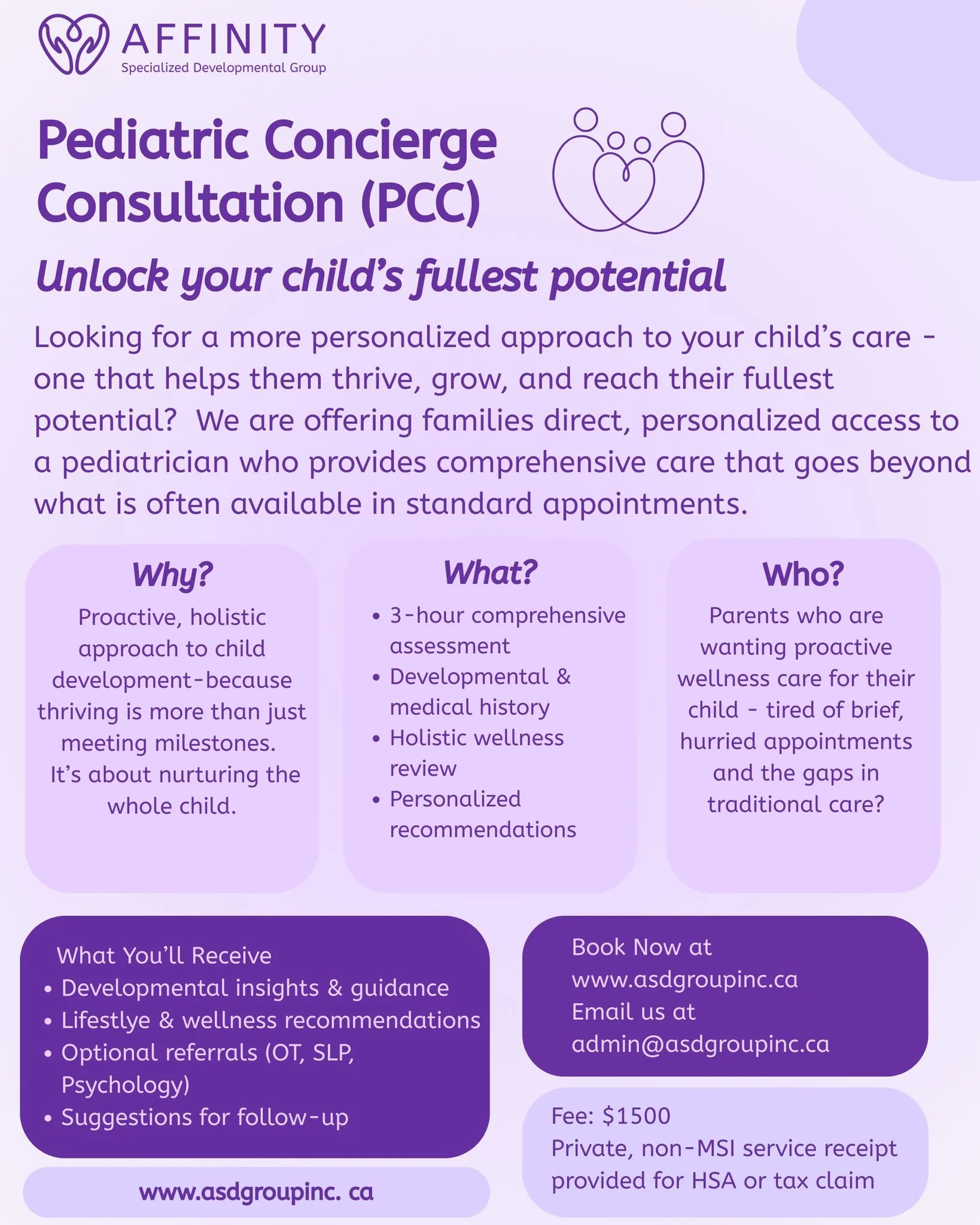 🌟 Every child deserves the chance to flourish. 🌟
Our Pediatric Concierge Consultation (PCC) with Dr. Joy Eberhardt provides a 3-hour, whole-child assessment, covering physical health, emotional well-being, behaviour, learning, and lifestyle.

💡 Fo