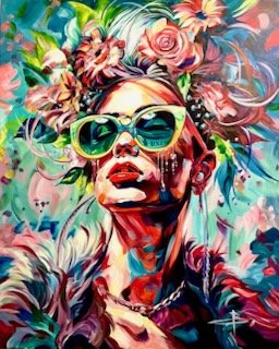 Impressionist woman in shades by Vince Scurr
