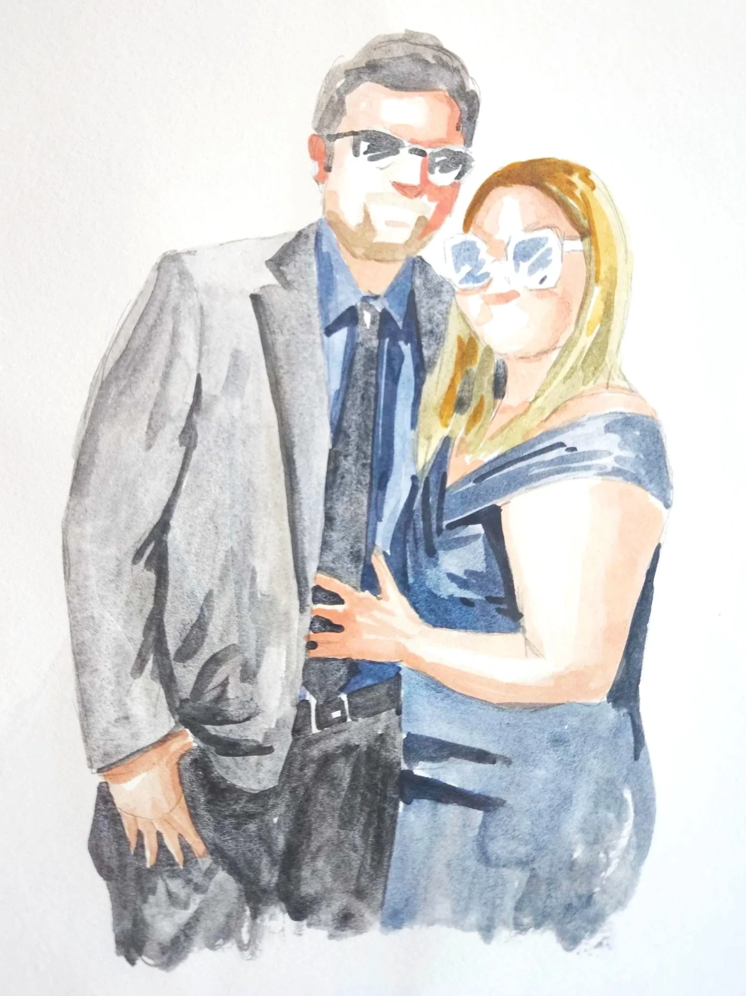 Cute couple guest portrait at a wedding