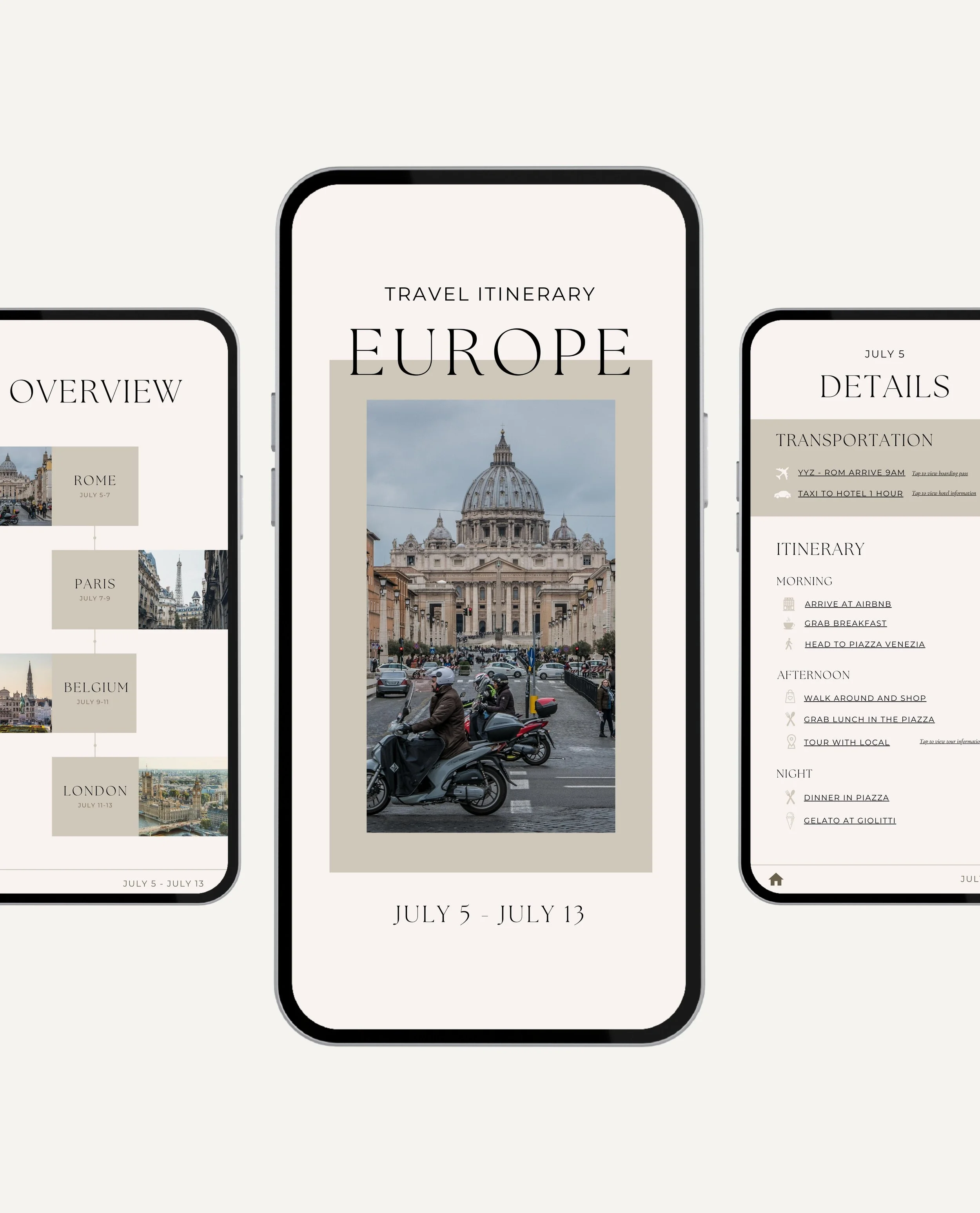 Travel Itinerary Canva Template — Fern and Oak