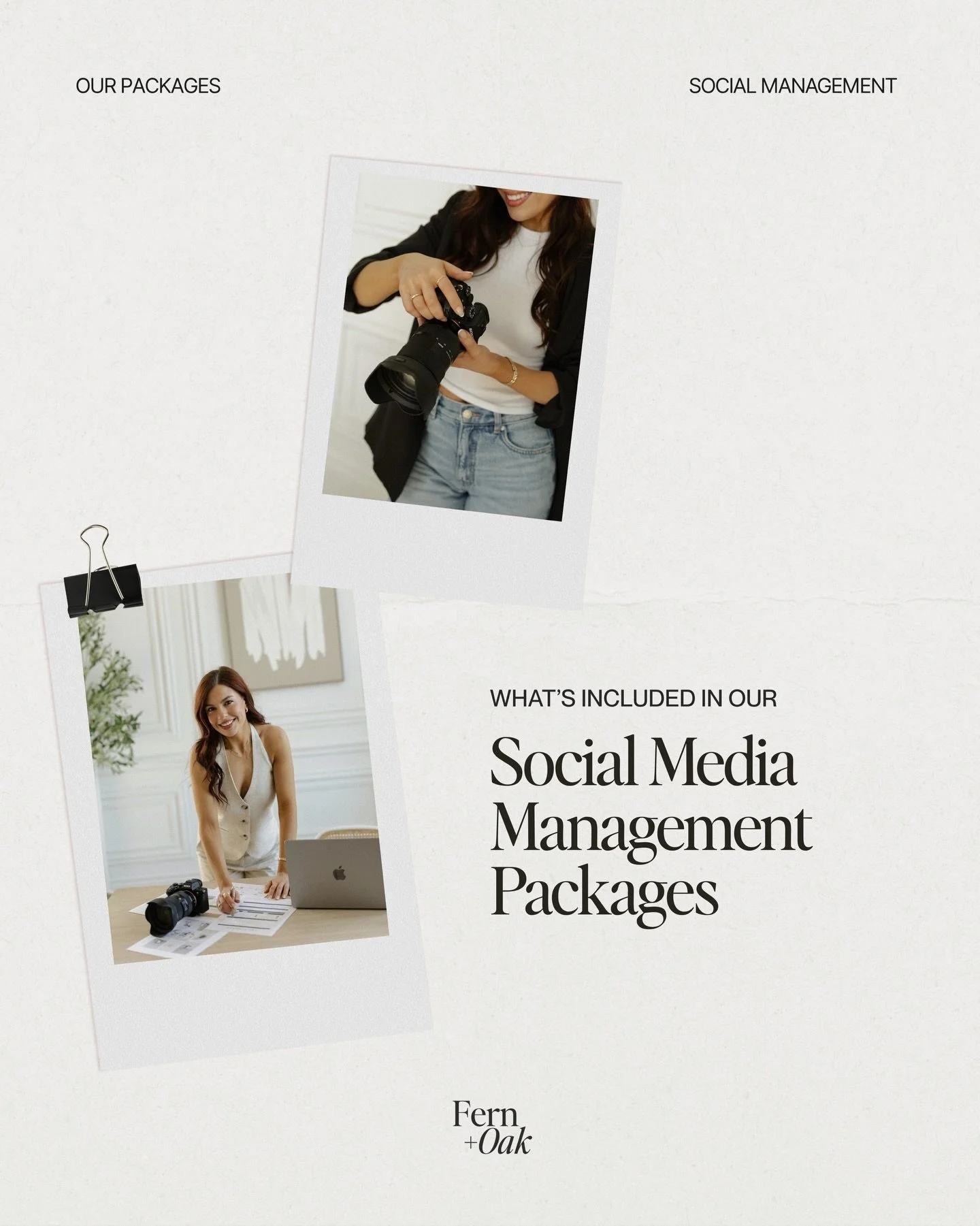 Social media management isn&rsquo;t just posting.
It&rsquo;s strategy, content creation, and brand consistency, handled by a team that thinks like both marketers and creatives.

At Fern &amp; Oak, we bring the strategic side and the aesthetic eye. Th