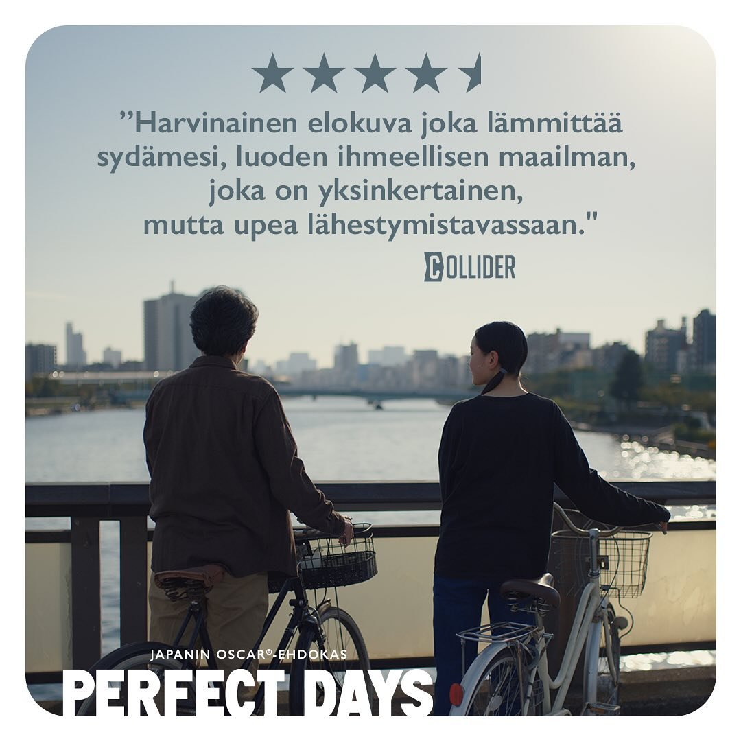 Perfect Days oli yksi niist&auml; lukuisista kehutuista ja odotetuista yleis&ouml;toive-elokuvista, joita olemme kuin hyv&auml;t haltijattaret ripotelleet Kulttuurimyllyn elokuvakev&auml;&auml;seen. Torstaina toteutuu siis j&auml;lleen yksi uusi toiv