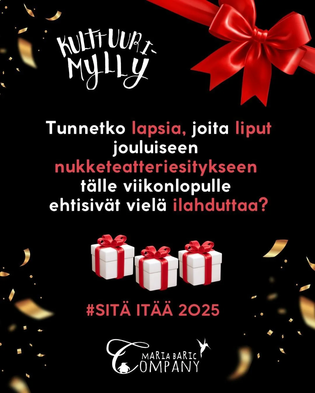 🎁 Kommentoi ja jaa niin osallistut lippuarvontaan!🎉

Iloisia uutisia! 🎉 @eastonhelsinki on palkinnut Kulttuurimyllyn Vuoden parhaana it&auml;helsinkil&auml;isen&auml; toimijana &auml;&auml;nest&auml;jien valittua Kulttuurimyllyn Sit&auml; It&auml;