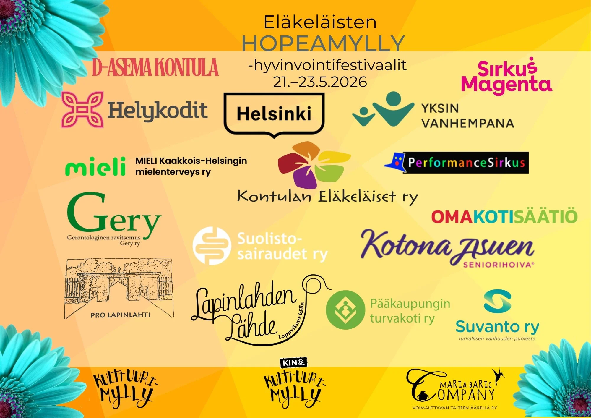 Festivaaliviikko on t&auml;&auml;ll&auml;! ❤️

Tapahtumatori t&auml;yttyy j&auml;lleen paikallisista toimijoista ja esittelypisteill&auml; riitt&auml;&auml; kuhinaa t&auml;n&auml;kin vuonna :) 

Tervetuloa tutustumaan alueen palveluihin sek&auml; l&a