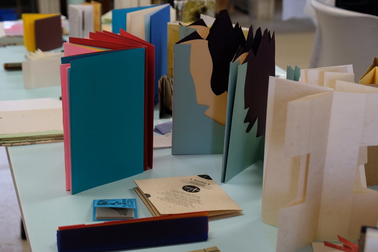 Book models, Accordion Bookbinding Workshop, Peninsula School of Art, Fish Creek, Wisconsin
