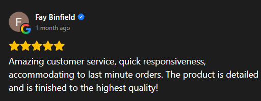 5 Star Google Review from Fay Binfield