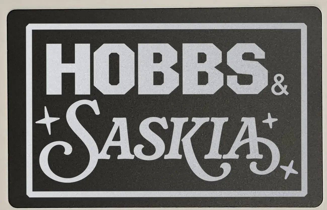 Steel Business Cards Black Hobbs & Sass mock up 2.webp