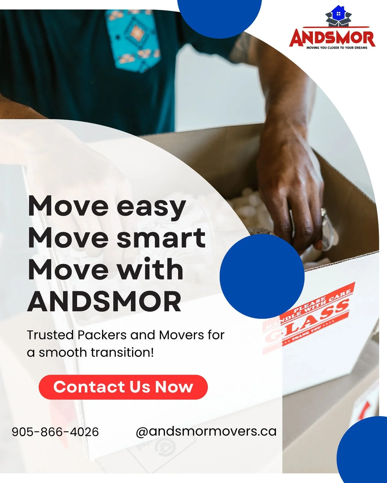 Move stress-free. Move with Andsmor.
From packing to unloading, we handle it all with care and professionalism. Let us take the weight off your shoulders&mdash;literally. 💪🚚🏡

📞 Book your move today!

⸻

Hashtags:
#MoveSmart #AndsmorMovers #GTAHo