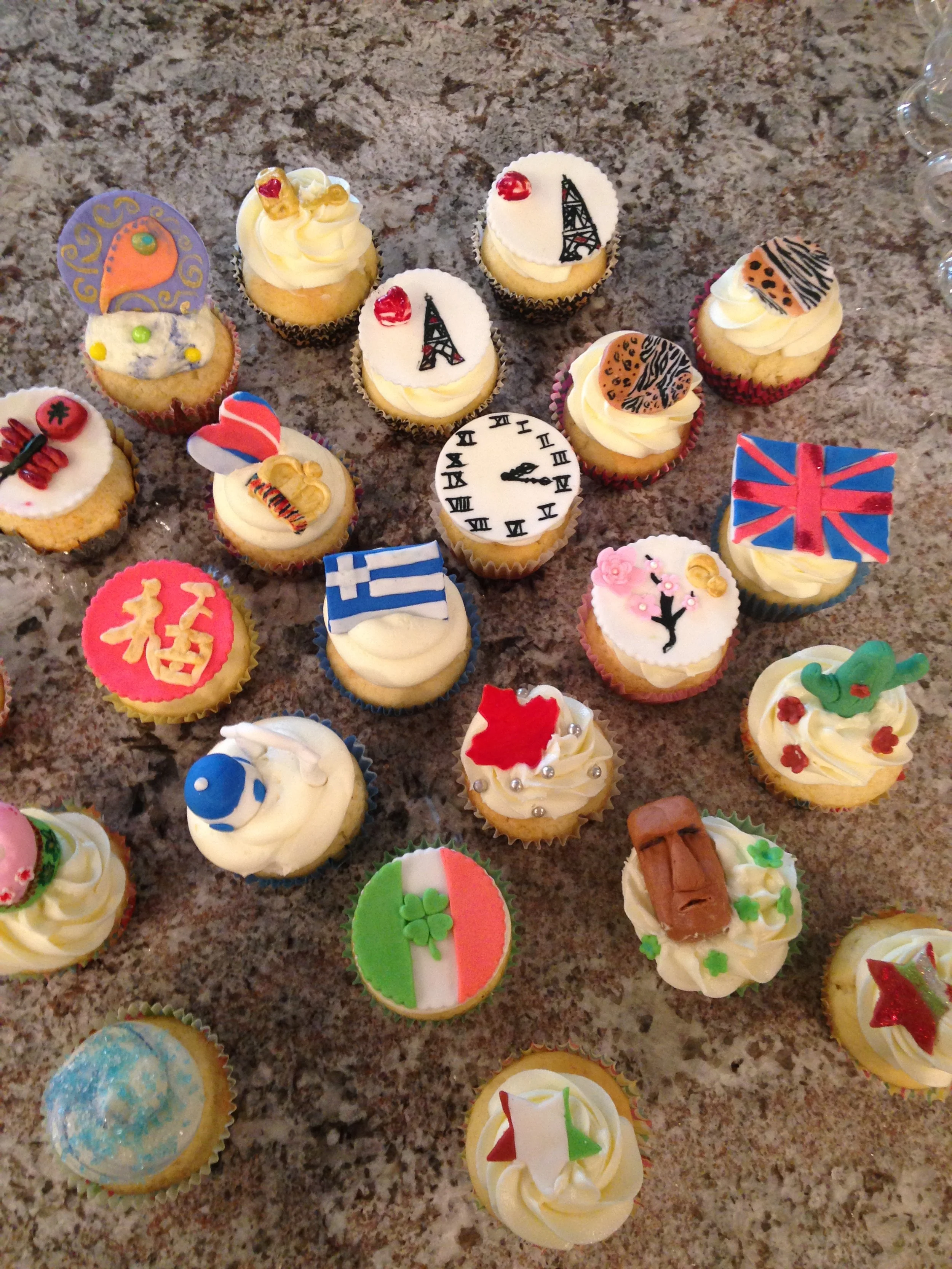 around the world cupcakes