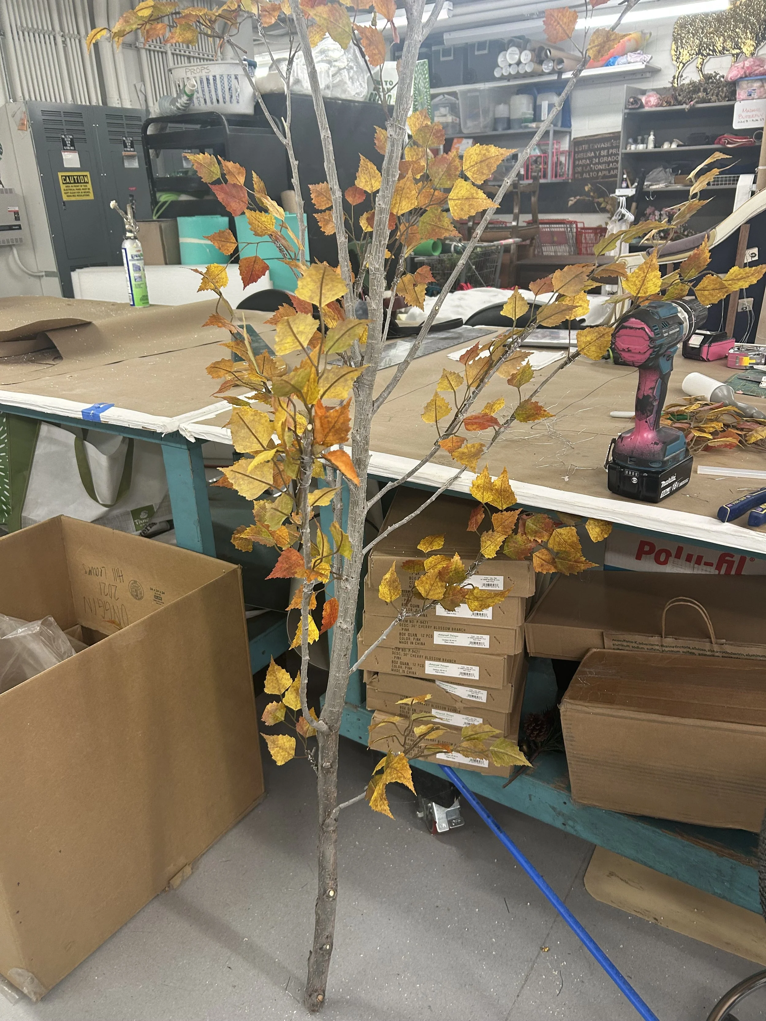 (real trees, fake leaves)