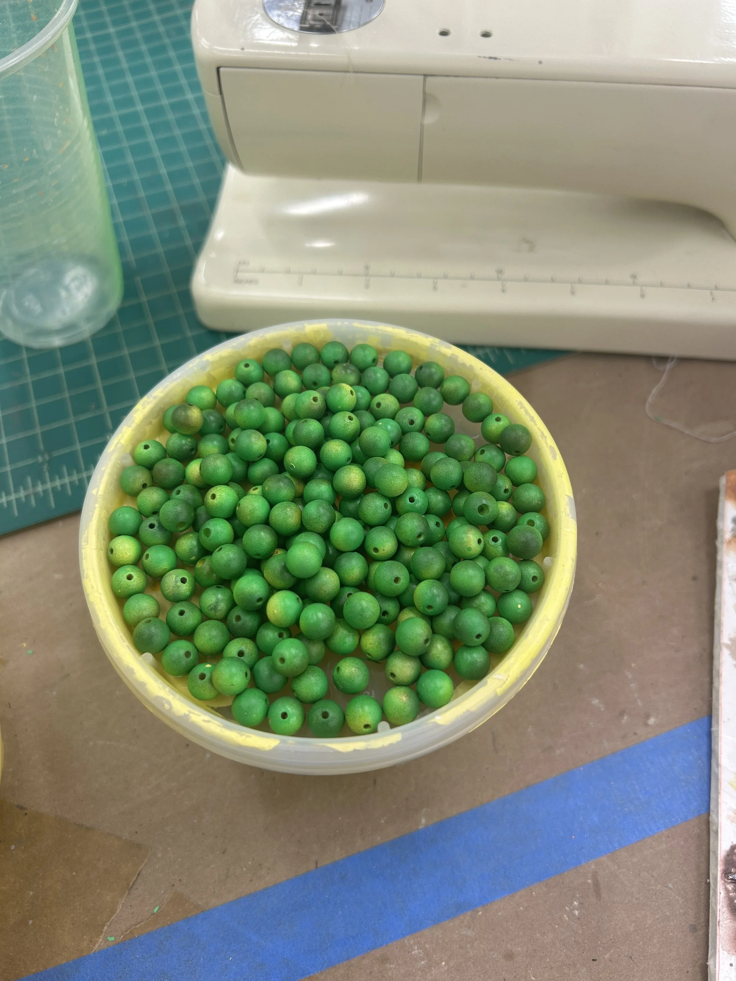 Peas (beads, spray paint)