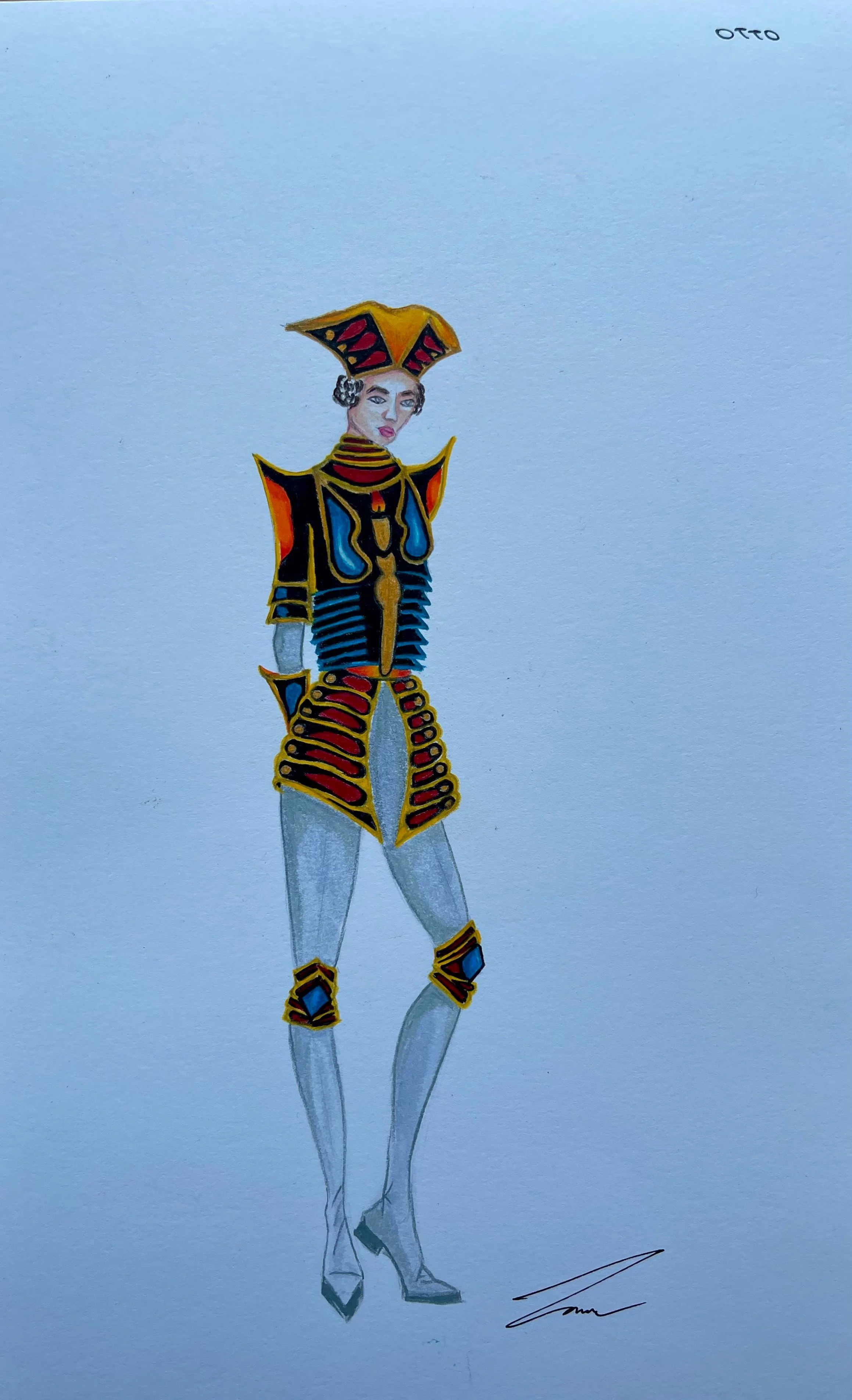 Costume Rendering for Otto, Commander of Roman Army.