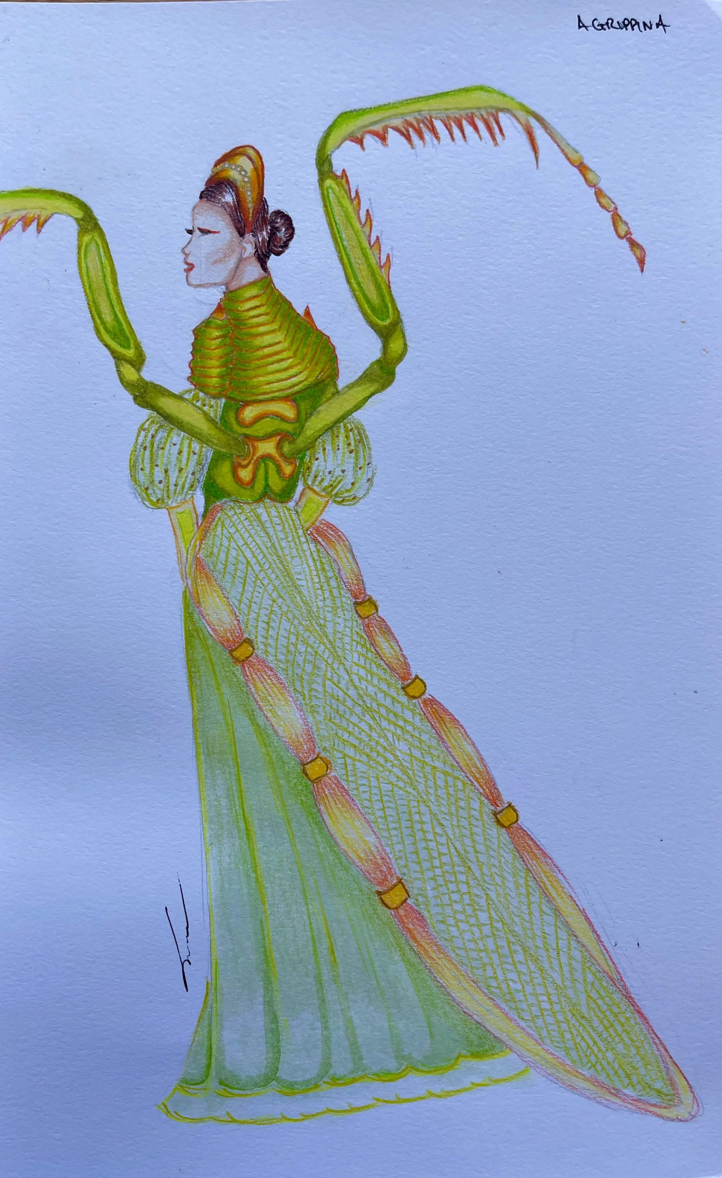 Costume Rendering for Queen Agrippina.