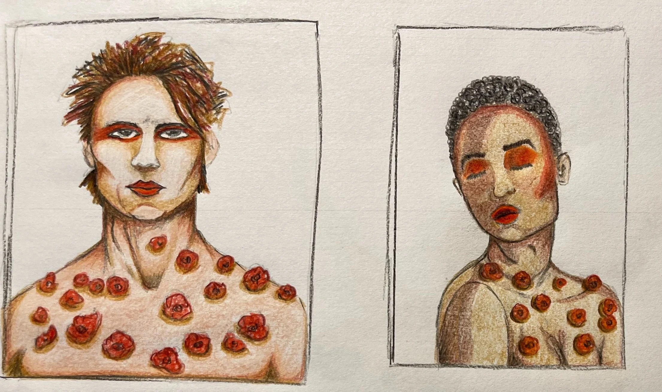 Final Sketch for Male/Female Dancers' make-up.