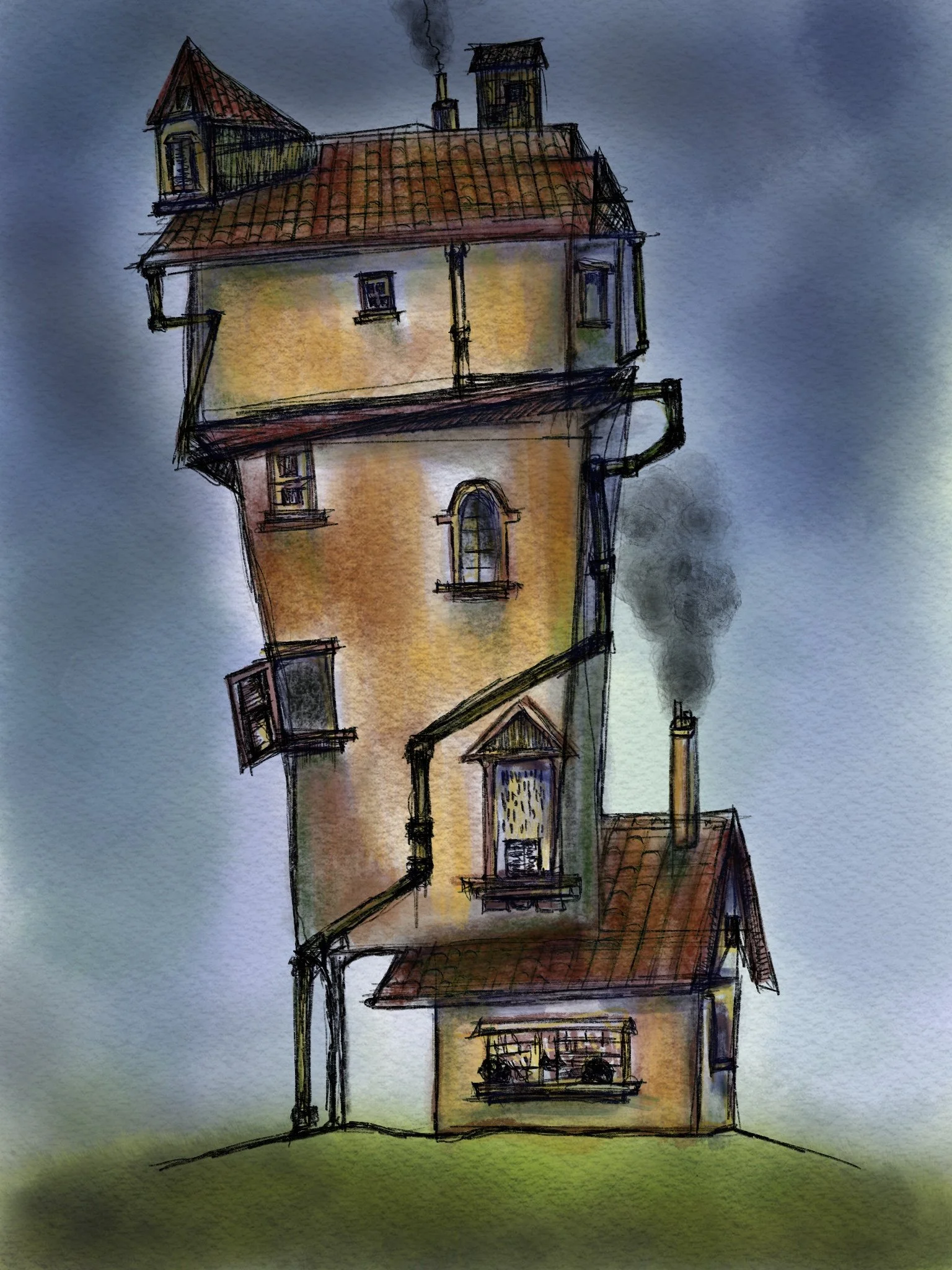 Hill House - Digital Work - Procreate App [21.6x27.9cm]