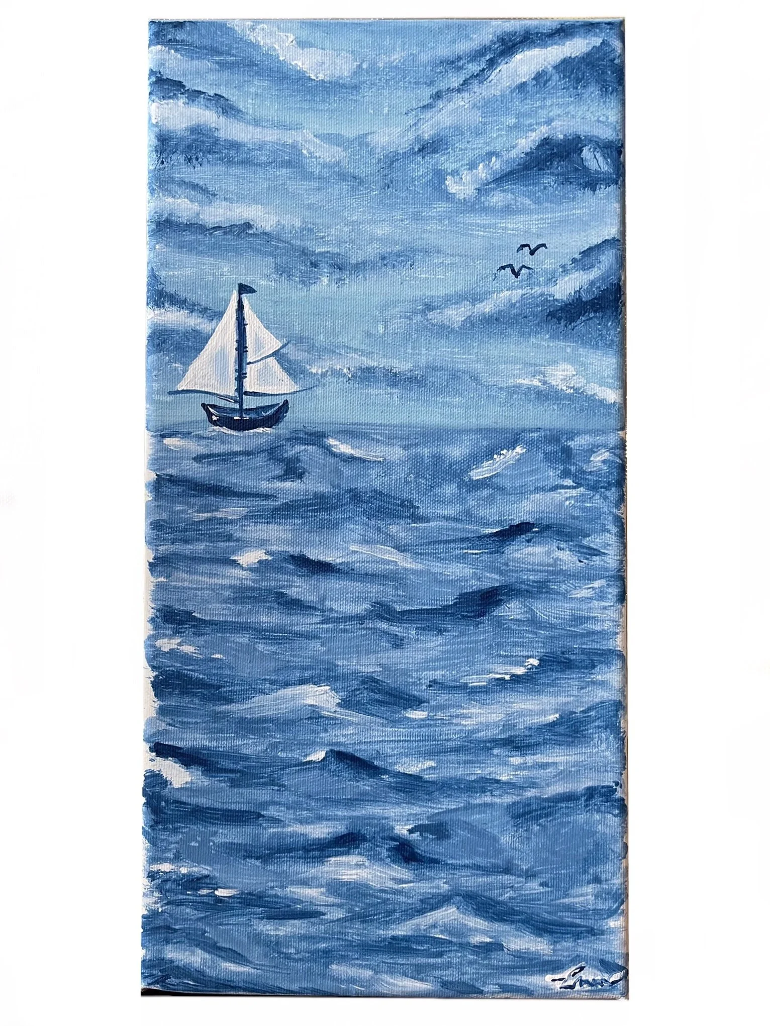 Μελτέμια (Meltemia) - Acrylic on Canvas [14x30.5cm]