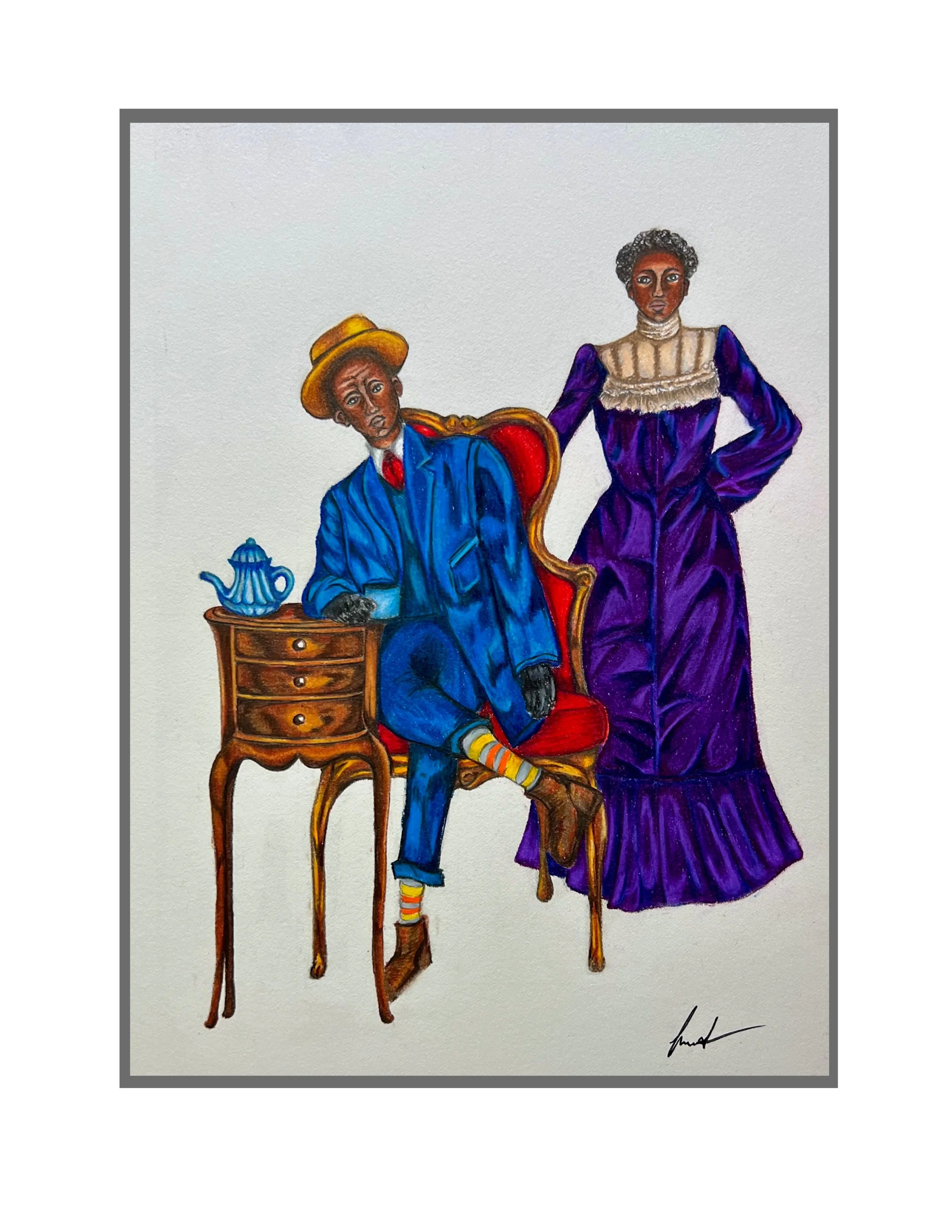 Family Portrait - Colored Pencil on Bristol Vellum Surface Paper [ 22.9x30.5cm]