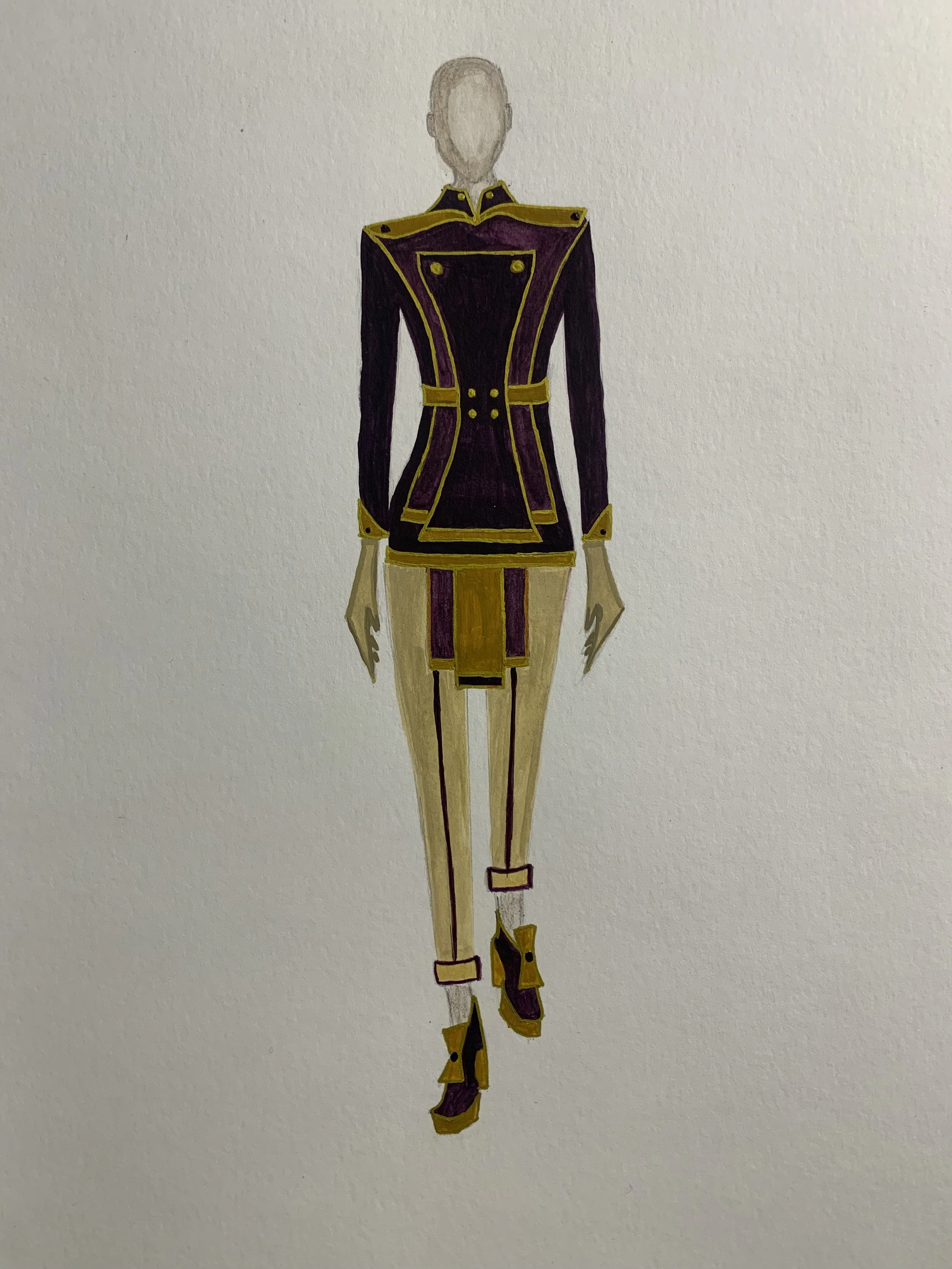 Costume Rendering for Lieutenant Awn Elming in Uniform.