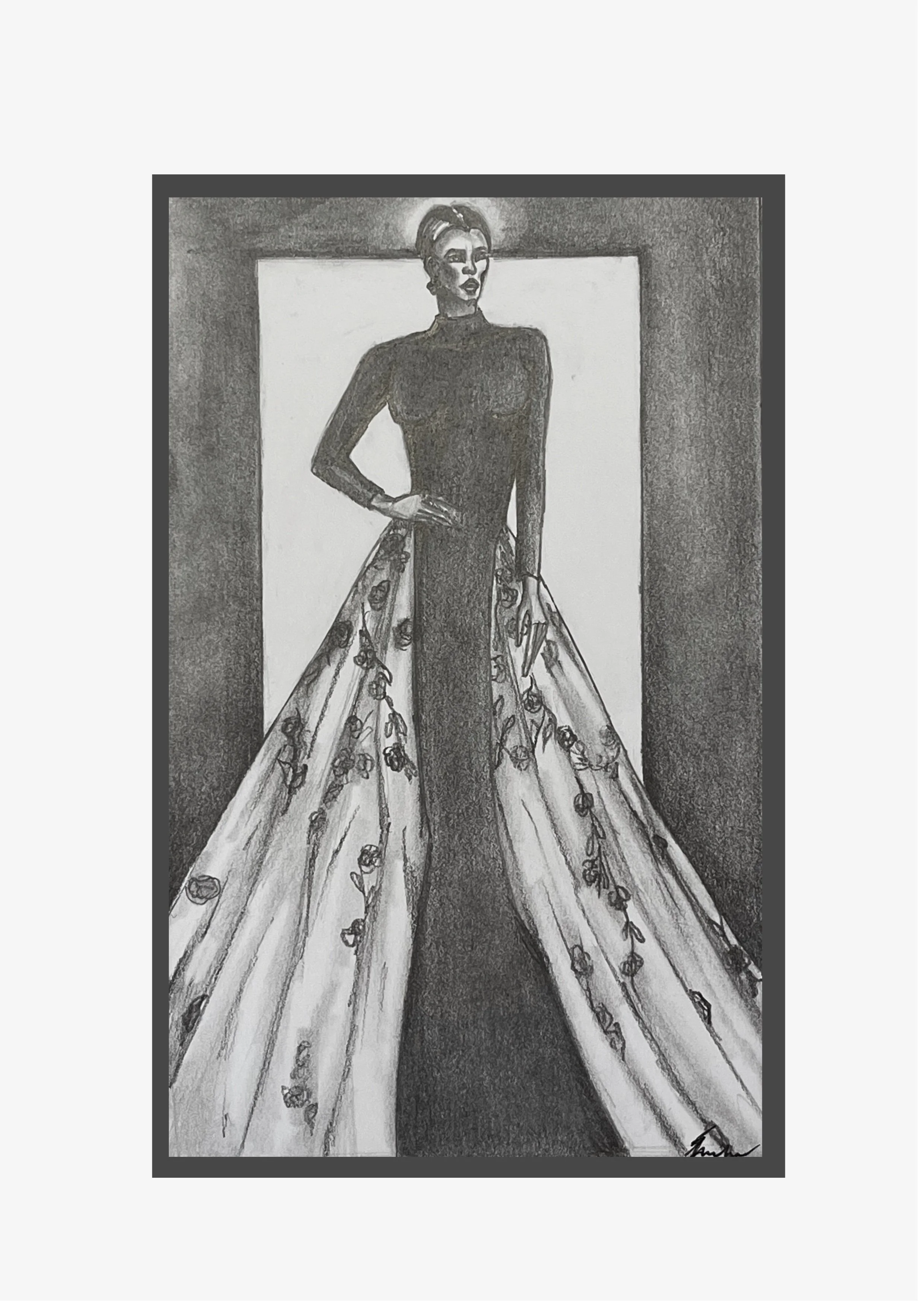 Untitled - Fashion sketch - Pencil on Canson Sketch Paper [14x21.6cm]