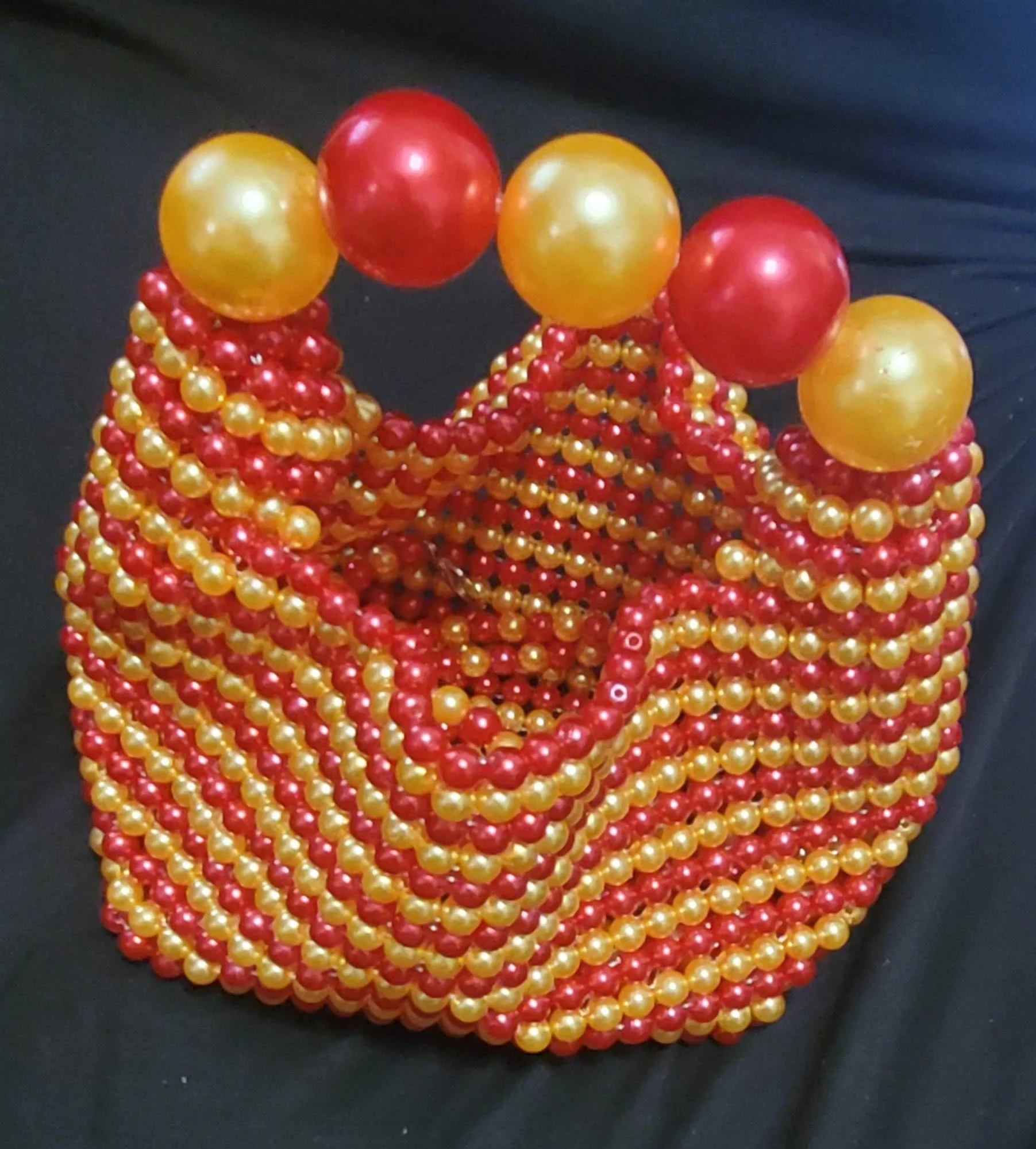 Red and Gold Mini Pearl Purse