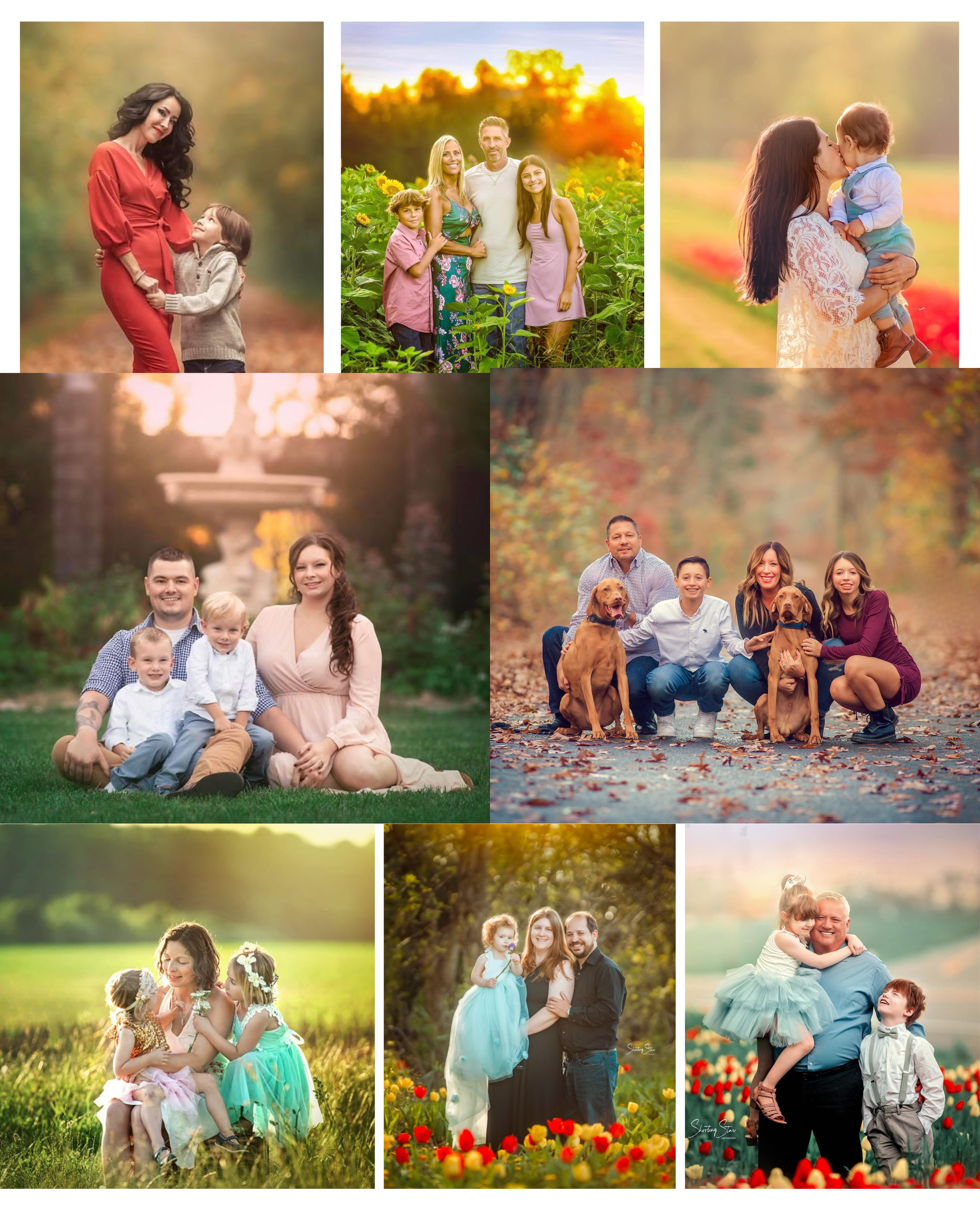 Fine art family photography collage featuring natural, heartfelt moments photographed across South Jersey