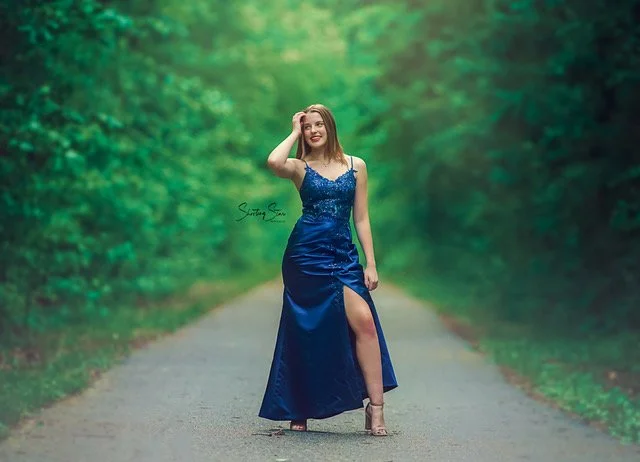 teen girl wearing prom dress for a New Jersey portrait session with Shooting Star Photography