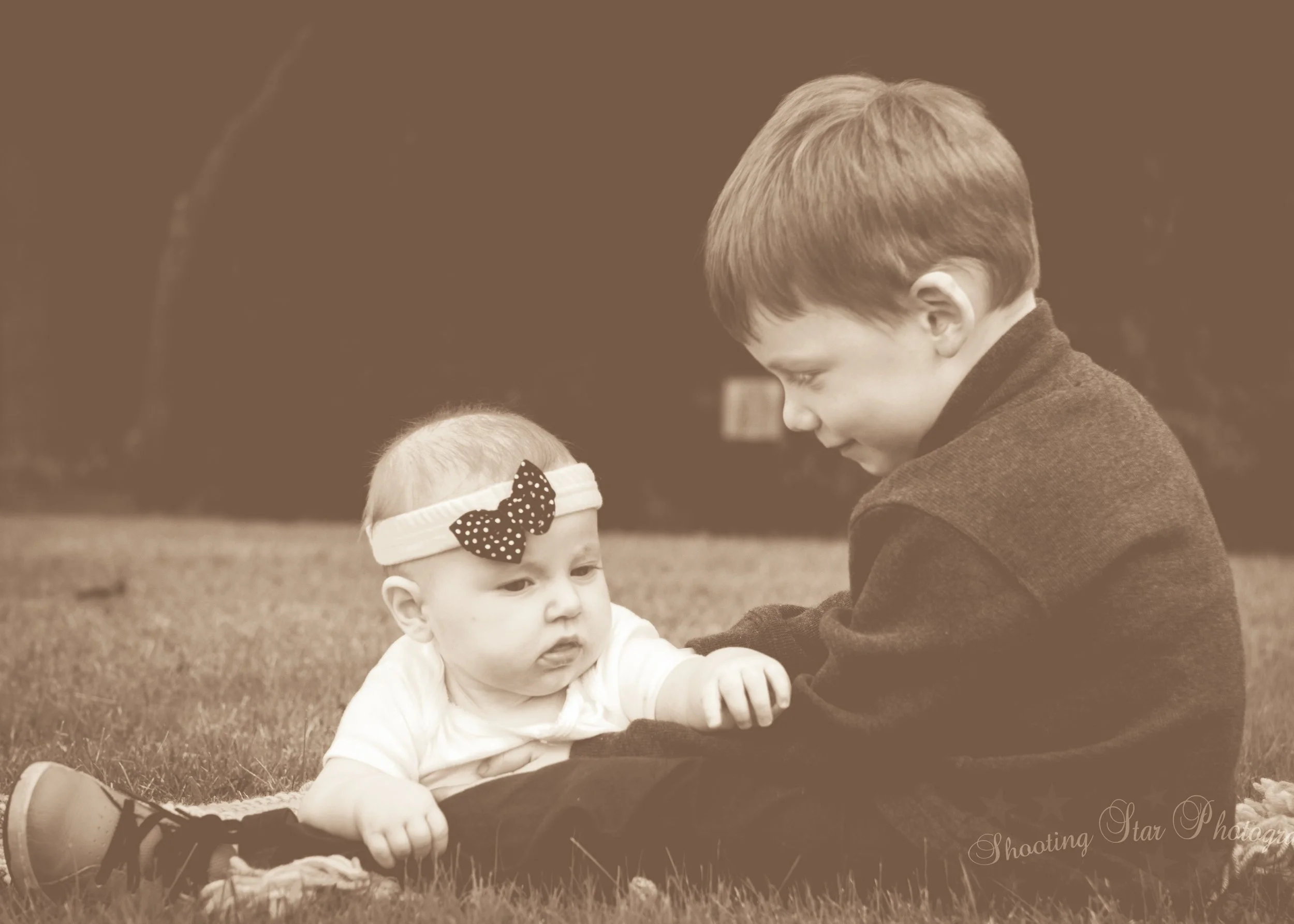 Early photography image of my children together, captured in natural light