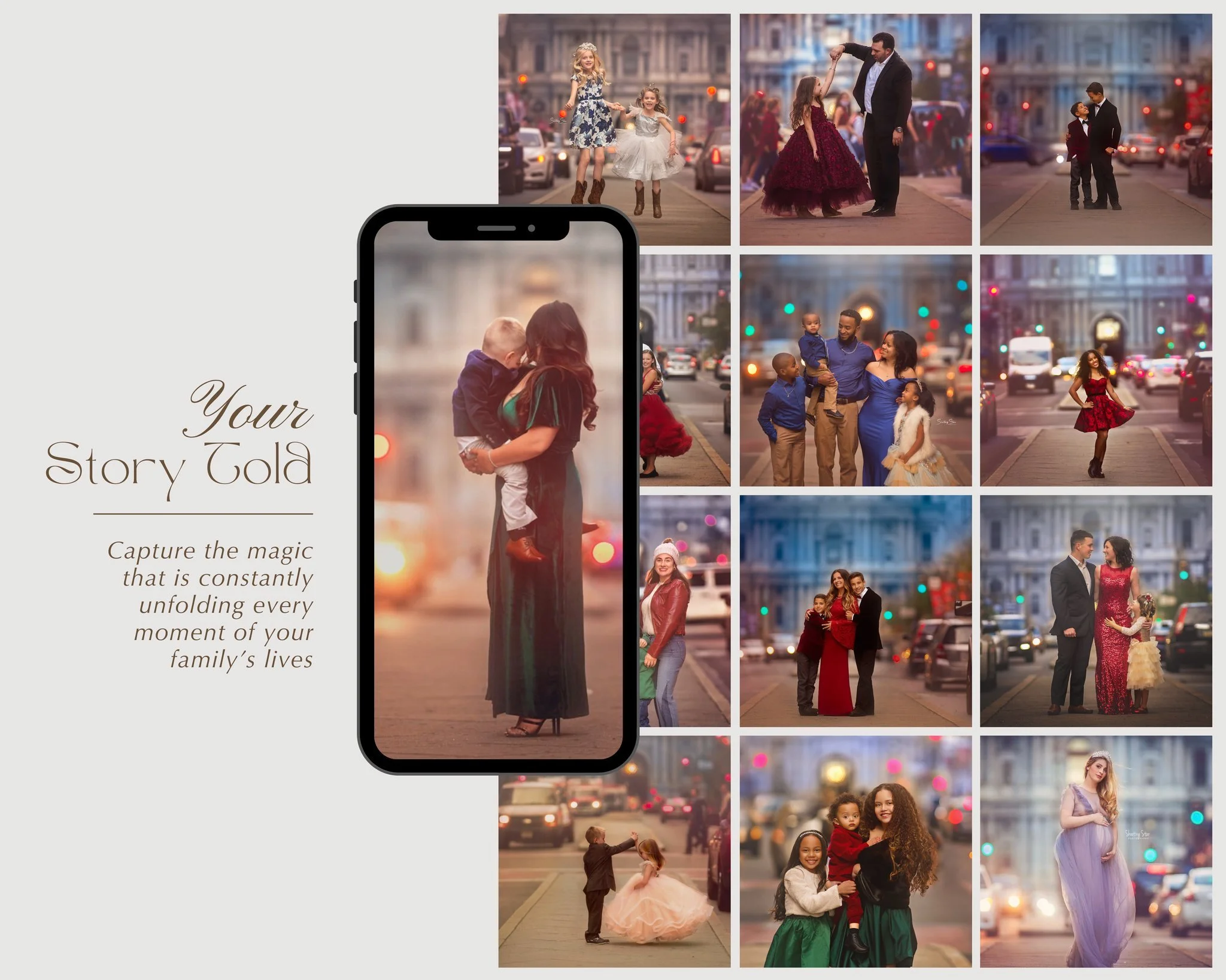 One day, these streets will look bigger.
The lights will feel brighter.
And you&rsquo;ll miss this version of them.

That&rsquo;s why these sessions matter 🤍

🎄 Seasonal (Holiday / Winter)

Philadelphia at Christmas is pure magic &mdash;
the lights