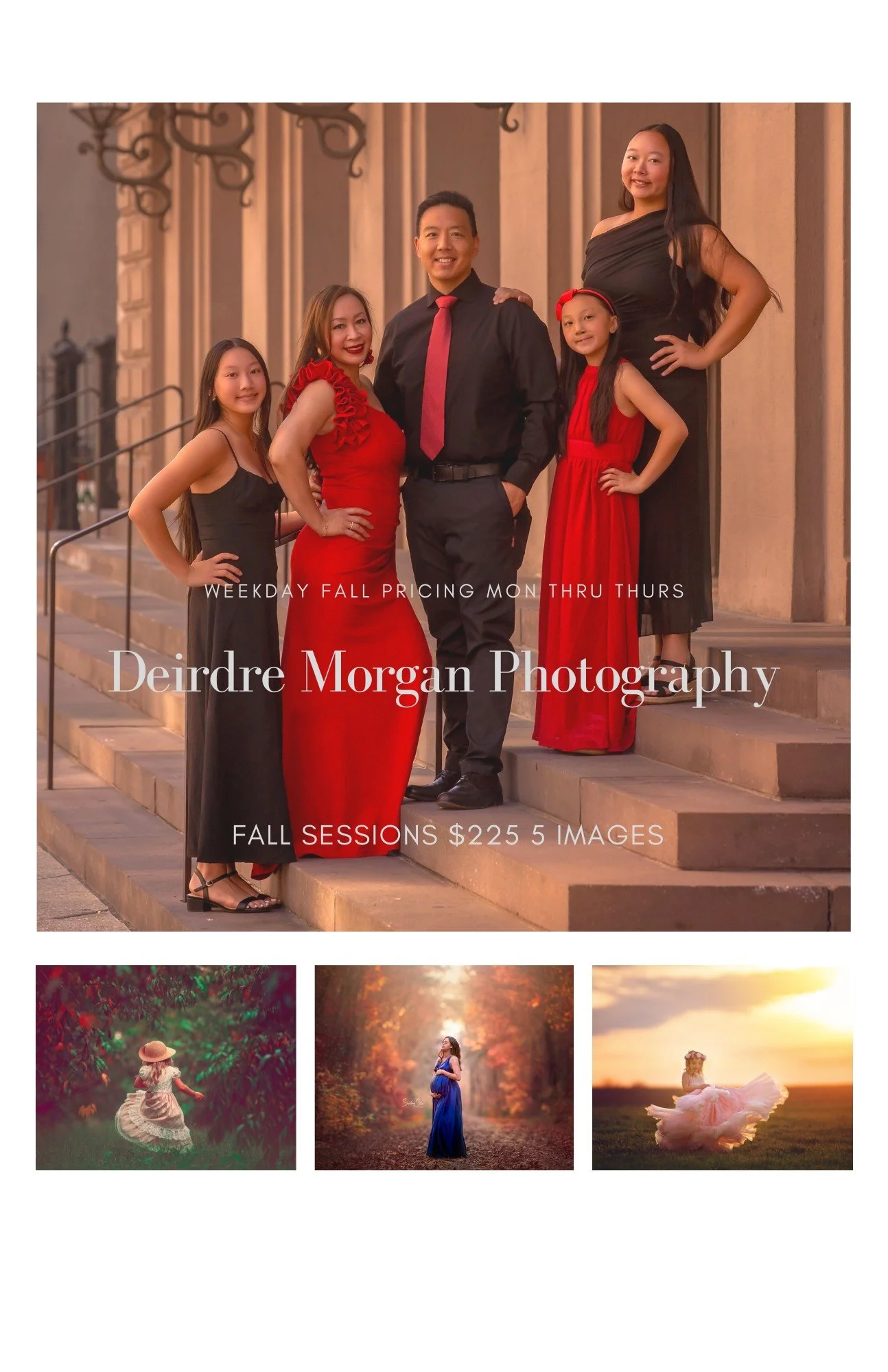 🍂 OCTOBER WEEKDAY FALL SPECIAL 🍂

Fall is finally here, and October is hands-down one of my favorite months to photograph! The colors, the cooler weather, the golden light&hellip; it&rsquo;s basically made for family photos. ❤️

For October only, I