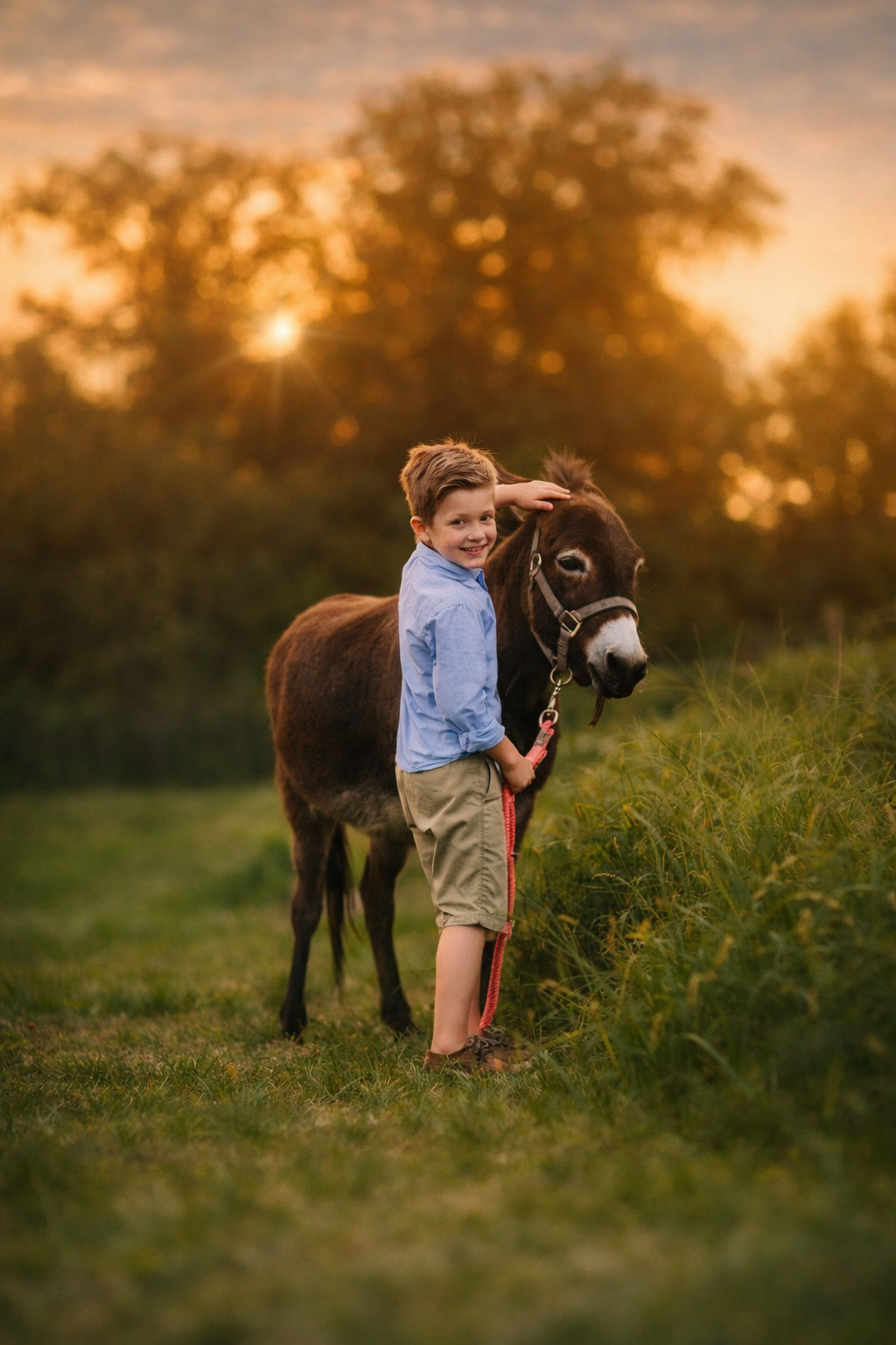 A young boy standing calmly beside his pony, grounded and at ease. This portrait reflects connection, trust, and the simplicity of childhood — moments shaped by curiosity and gentle companionship rather than performance.