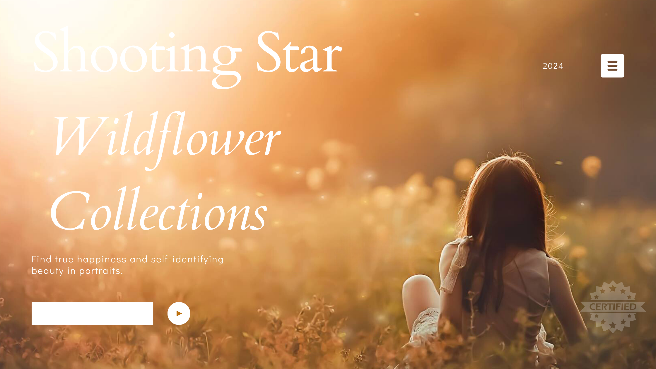 Girl standing in a wildflower field at sunset during a golden hour portrait session in South Jersey