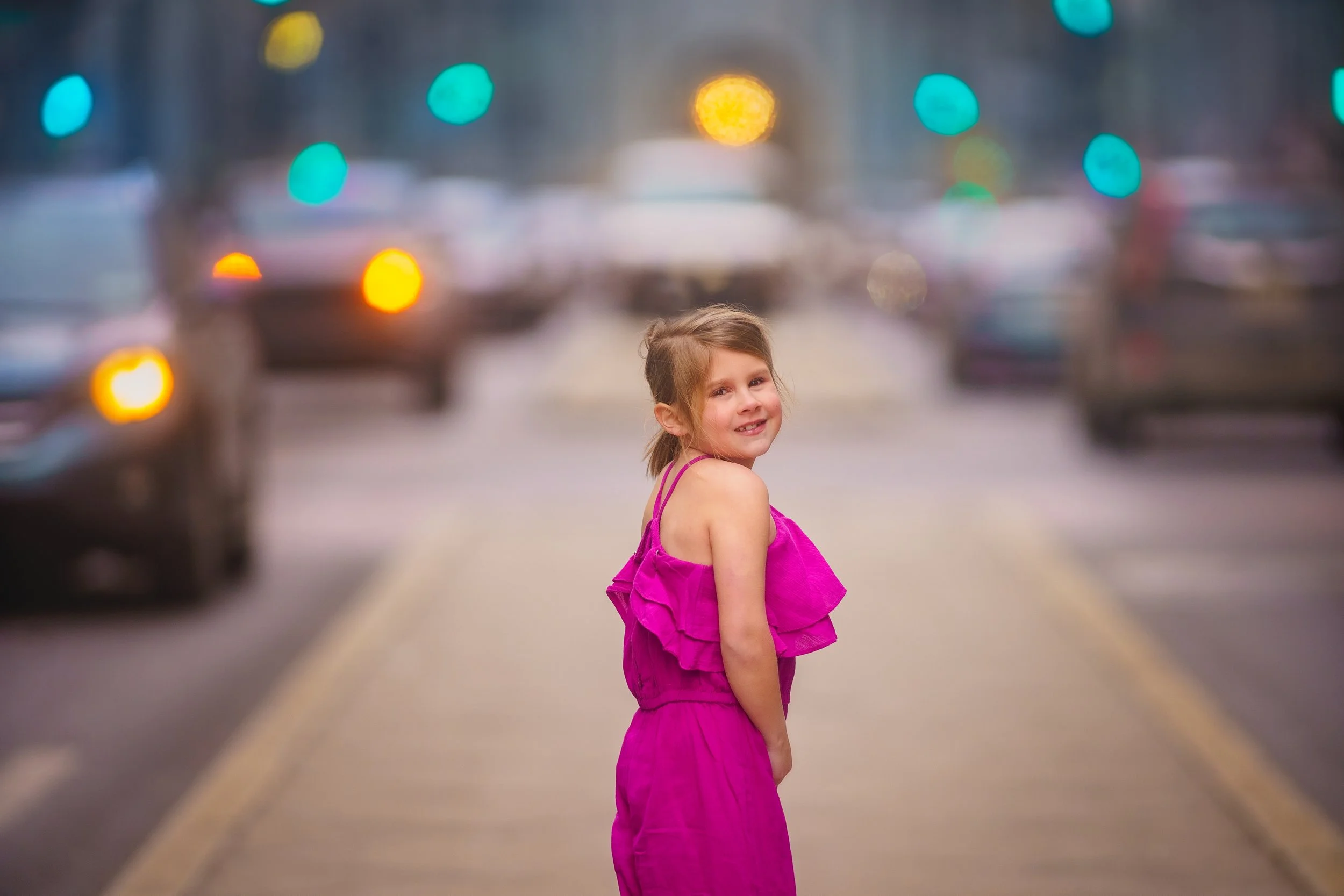 cute little girl comfortable in her outfit in Philadelphia for a portrait session