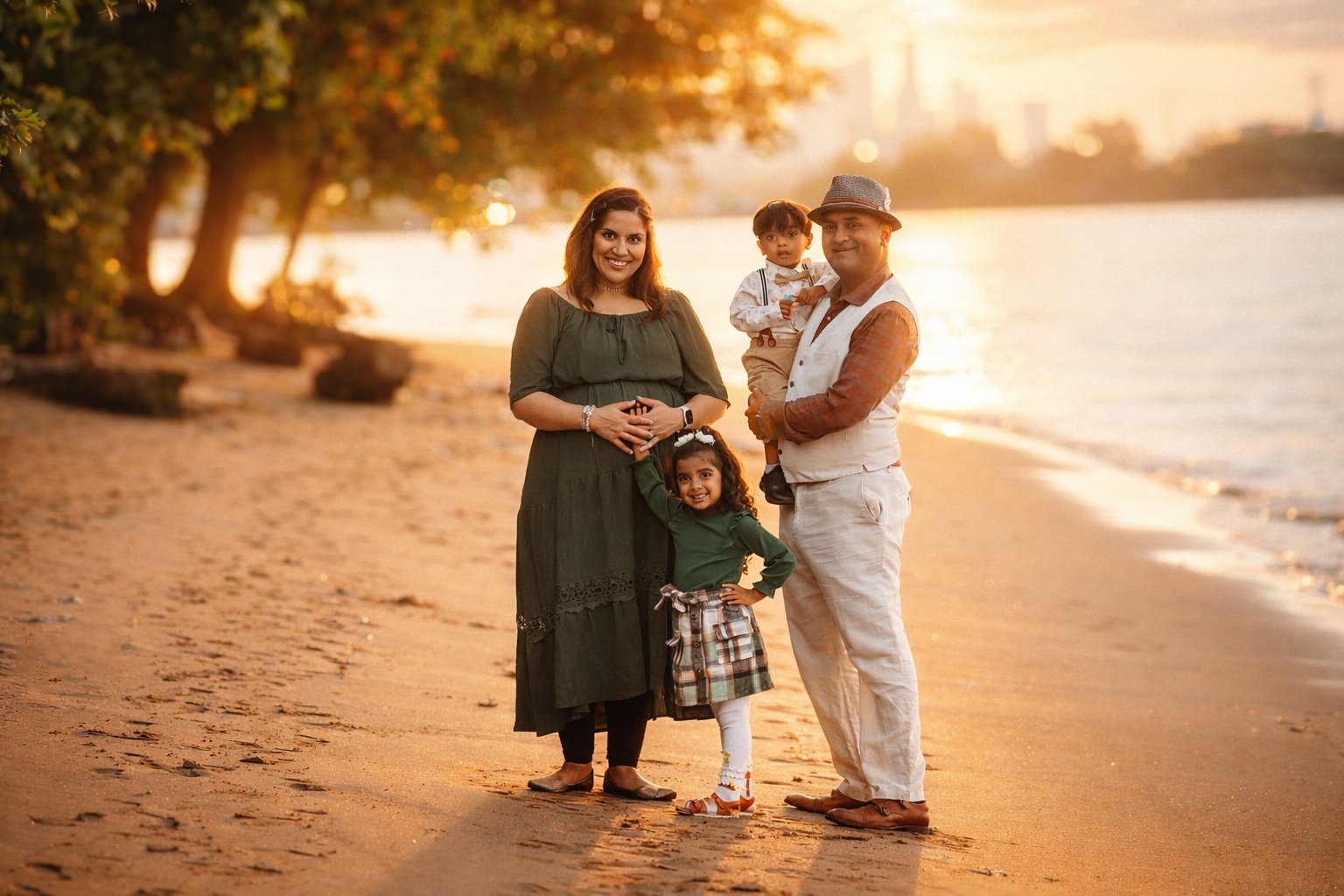 Mother and child photographed together during a golden hour family session in South Jersey with soft natural light.