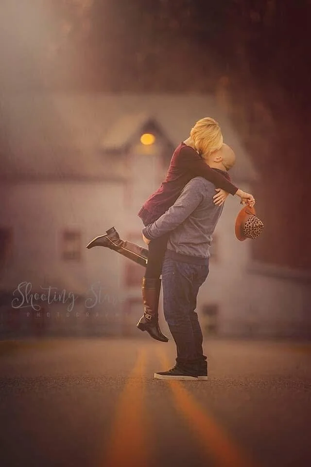 couple kissing during a romantic portrait session in Elmer Salem County New Jersey at sunset