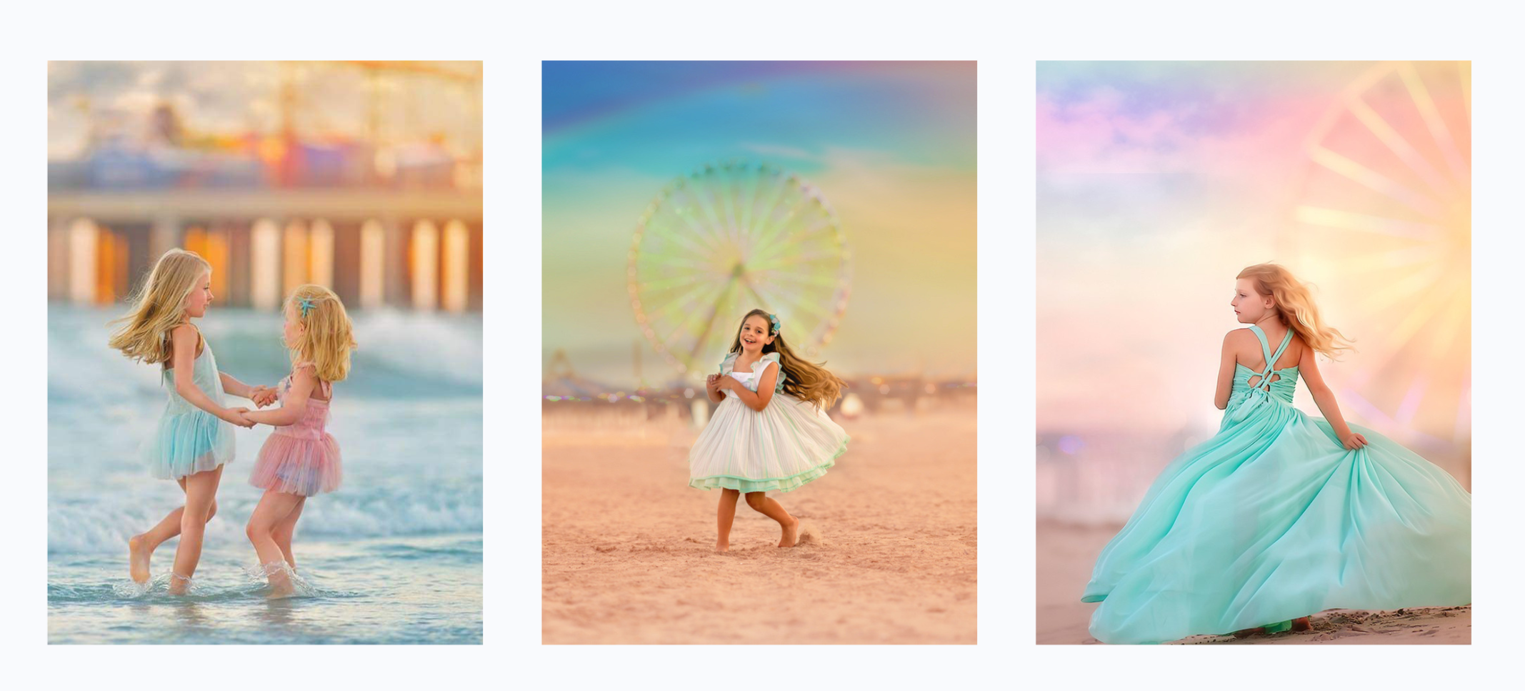 Fine art family portraits at the Jersey Shore in soft natural coastal light