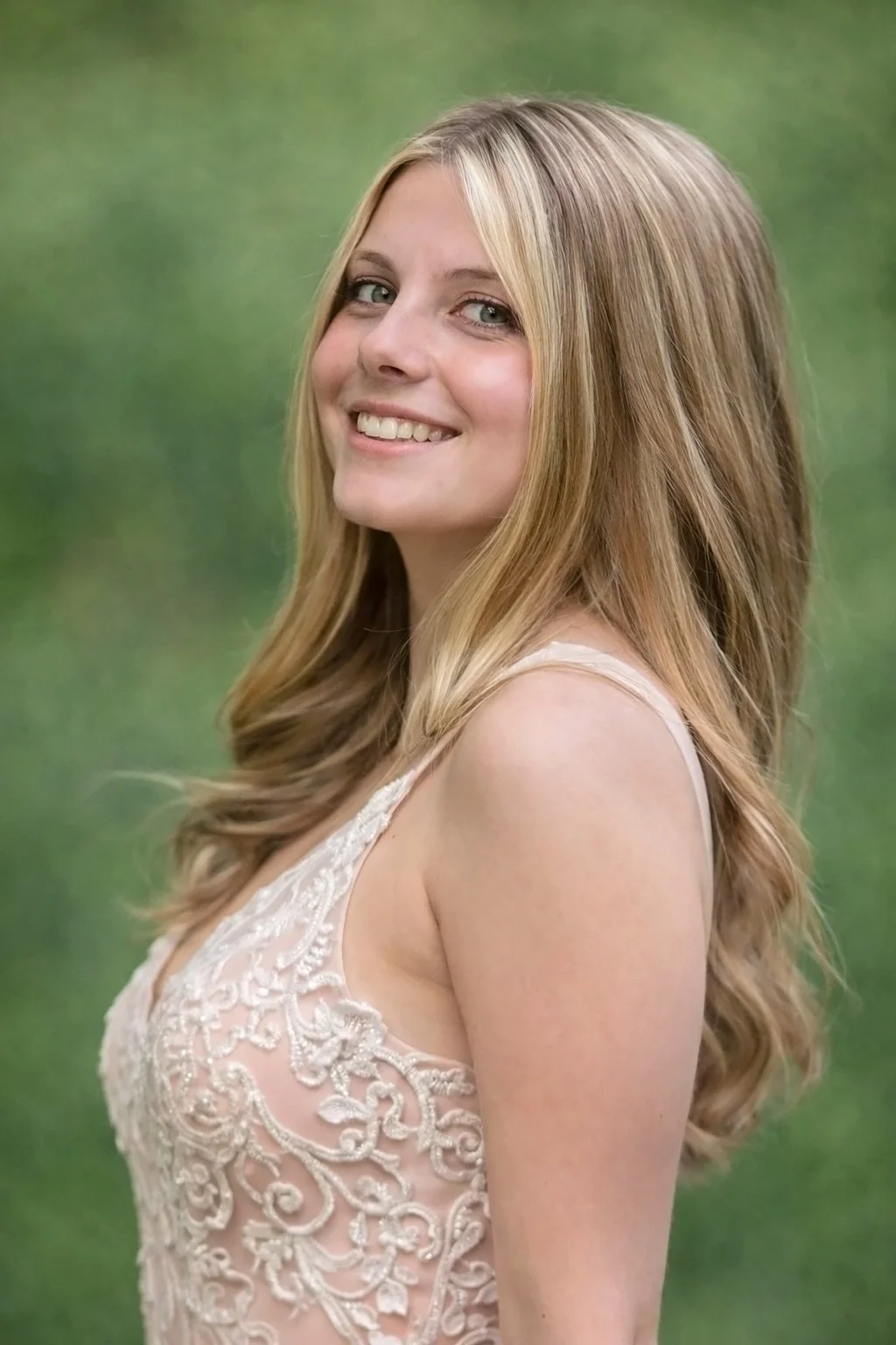 close up portrait of high school senior girl smiling during natural light senior photography session in South Jersey