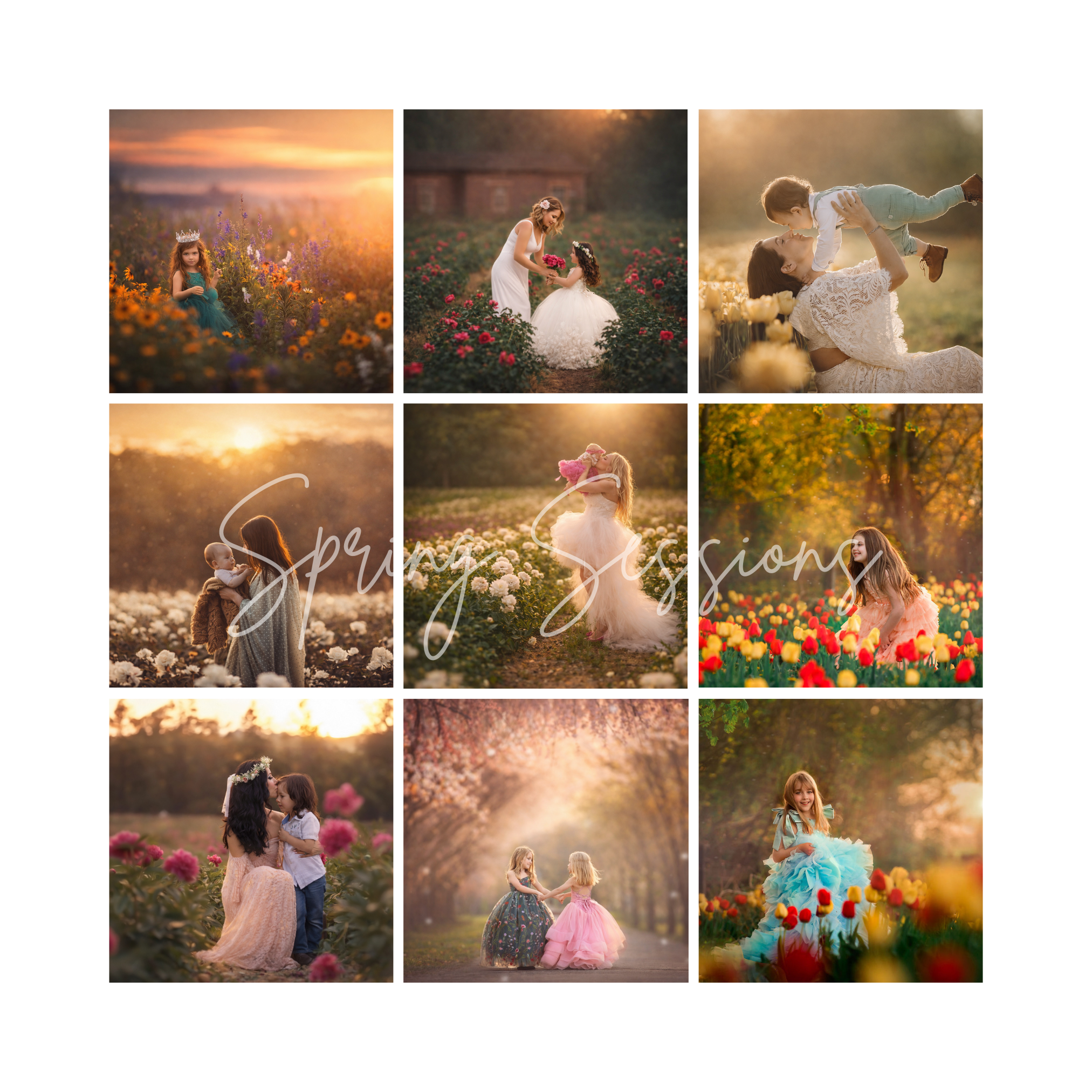 a collage of spring portraits in new jersey