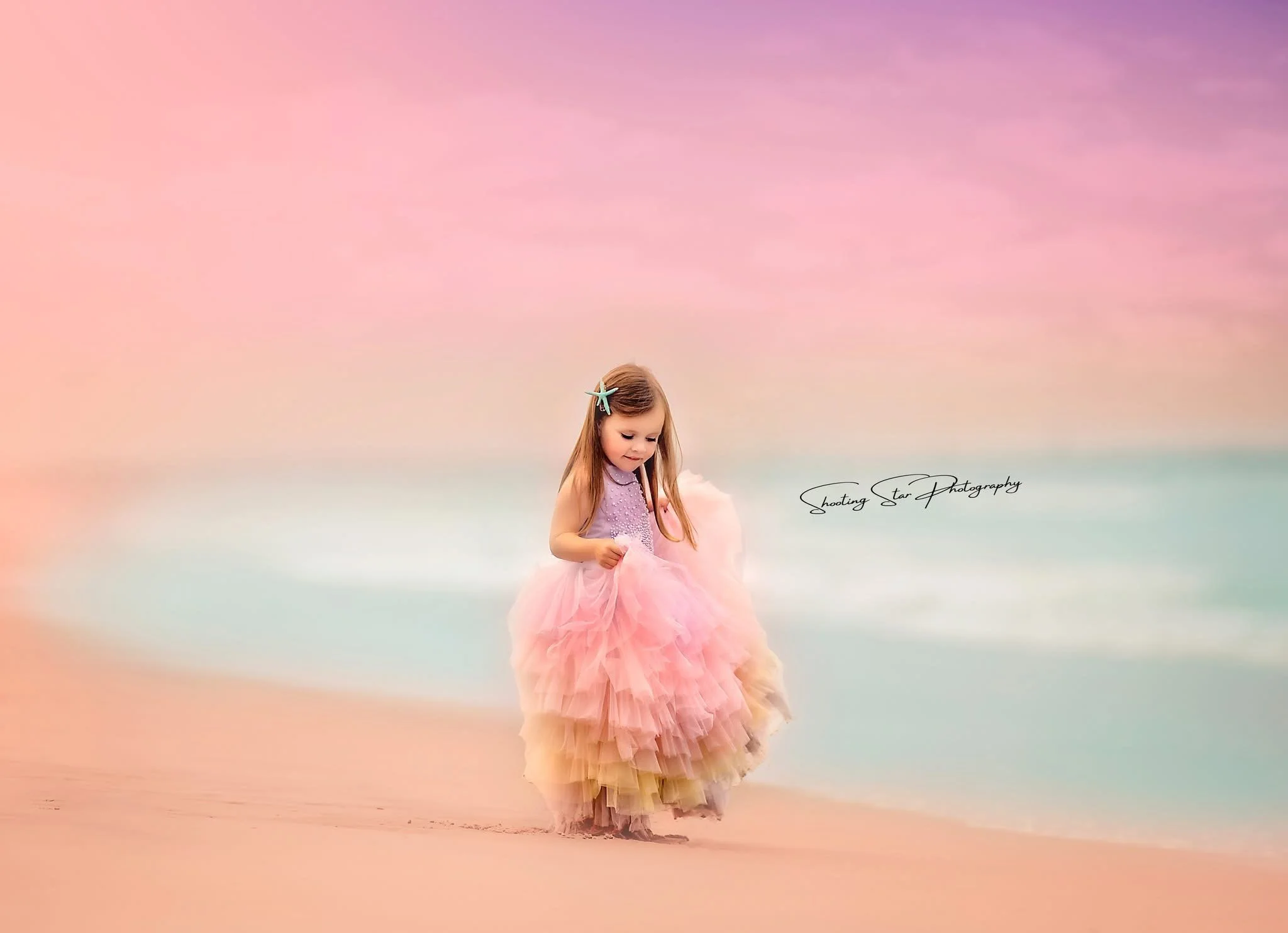 A quiet Cape May beach portrait of a girl walking along the shoreline
