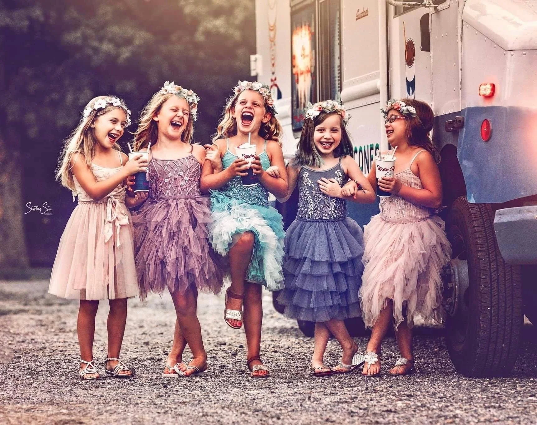 Children’s portrait session with Mister Softee ice cream truck in Sewell, NJ.