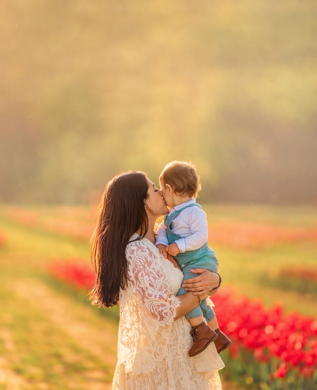 Mother and toddler sharing a sweet moment during a mini session at Dalton Farms in South Jersey